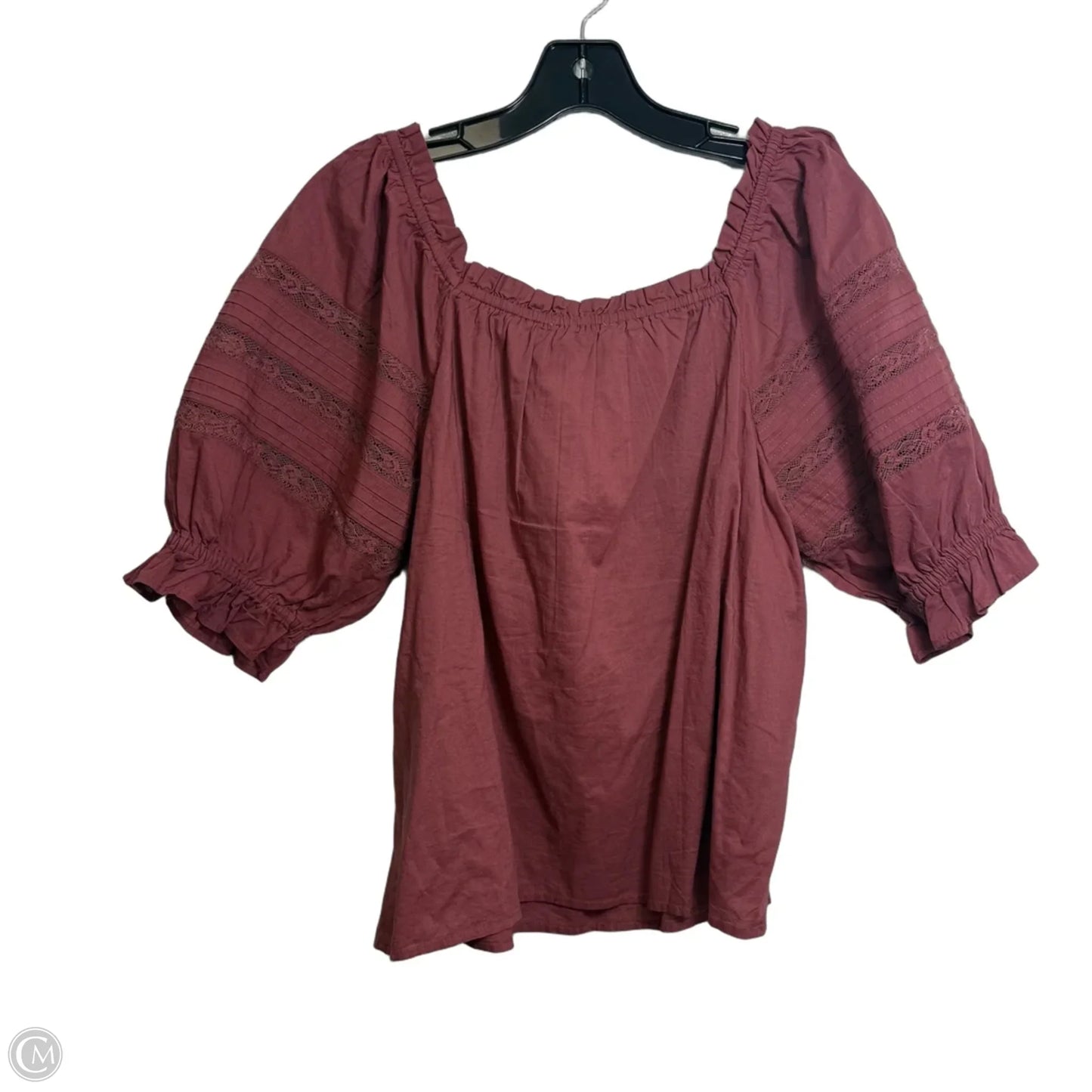 Top Short Sleeve By Loft In Mauve, Size: S