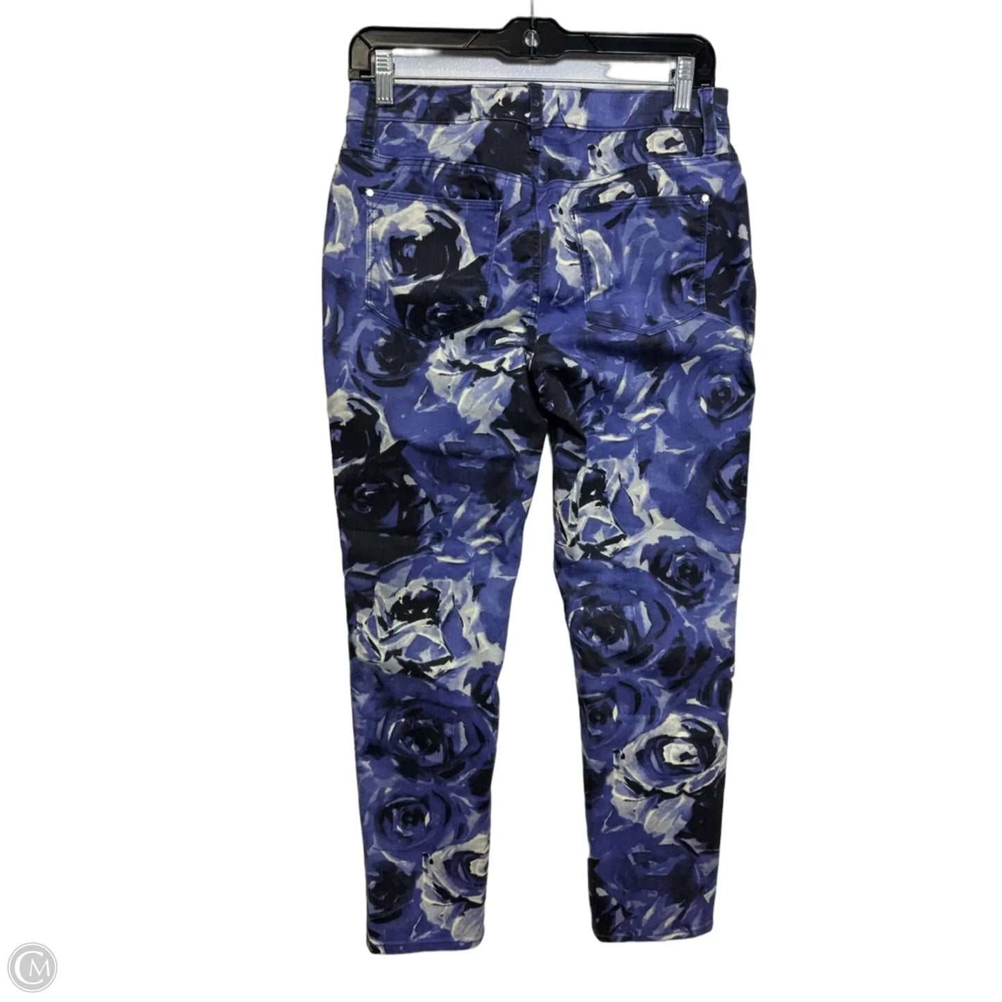 Jeans Straight By Chicos In Floral Print, Size: 4