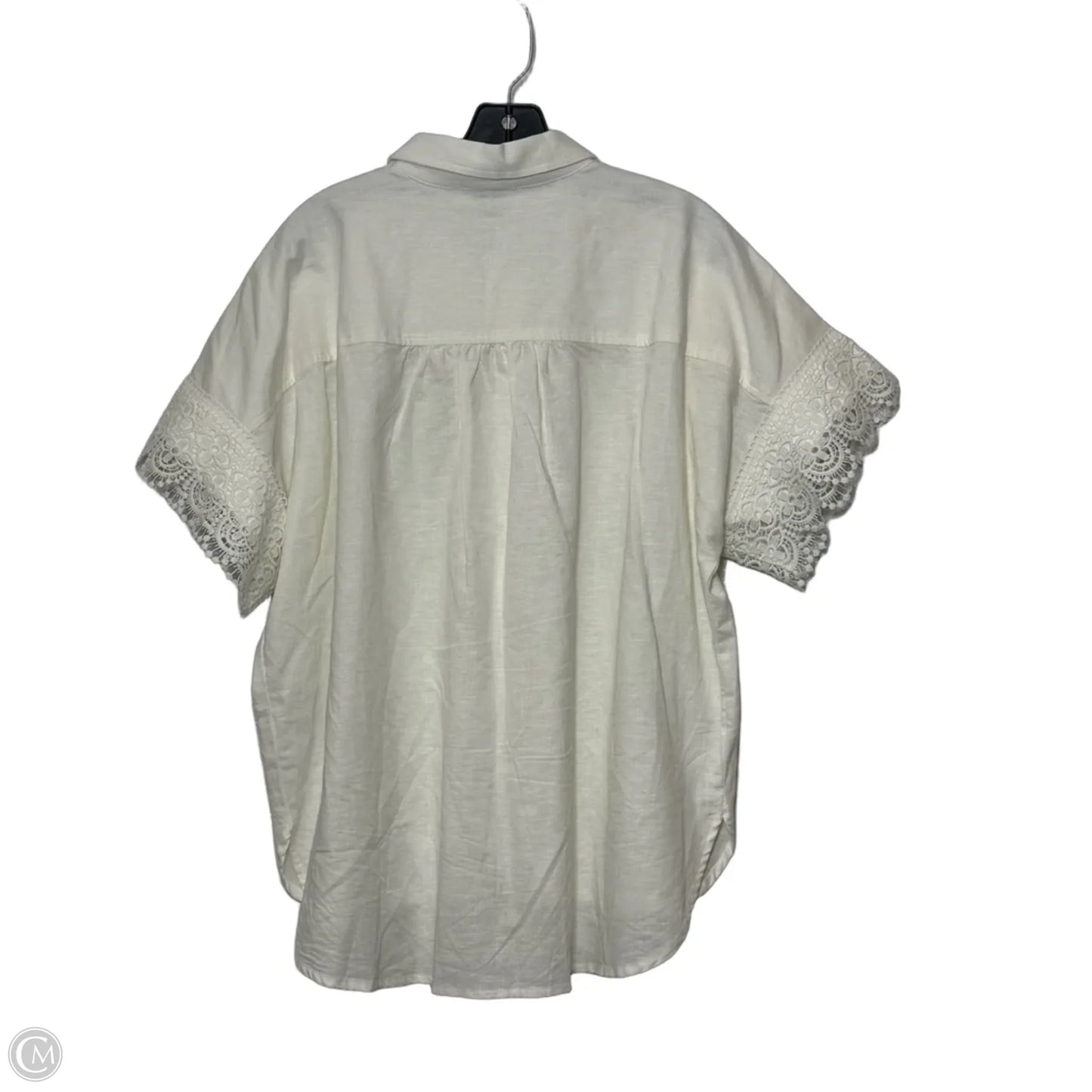Top Short Sleeve By Clothes Mentor In White, Size: Xl