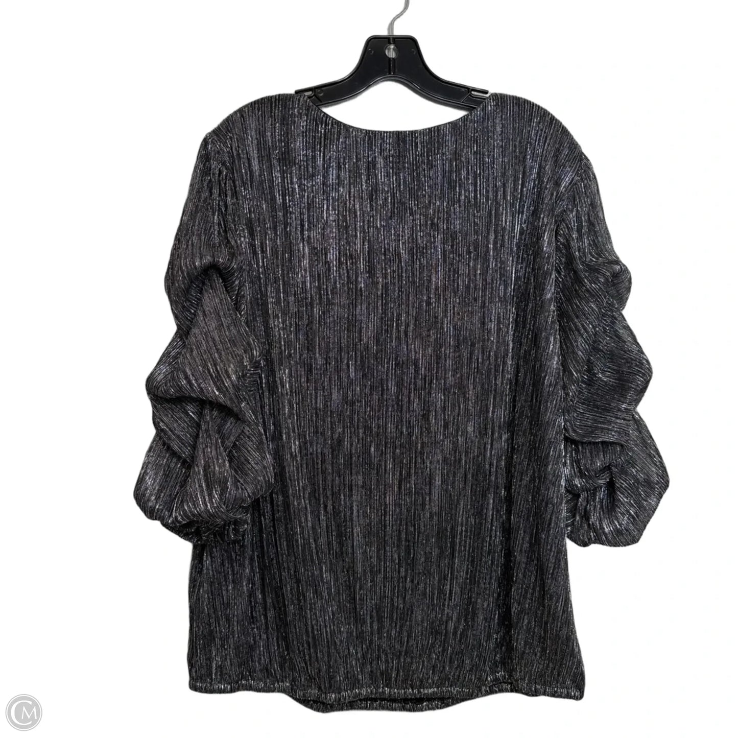 Top 3/4 Sleeve By Msk In Silver, Size: 3x