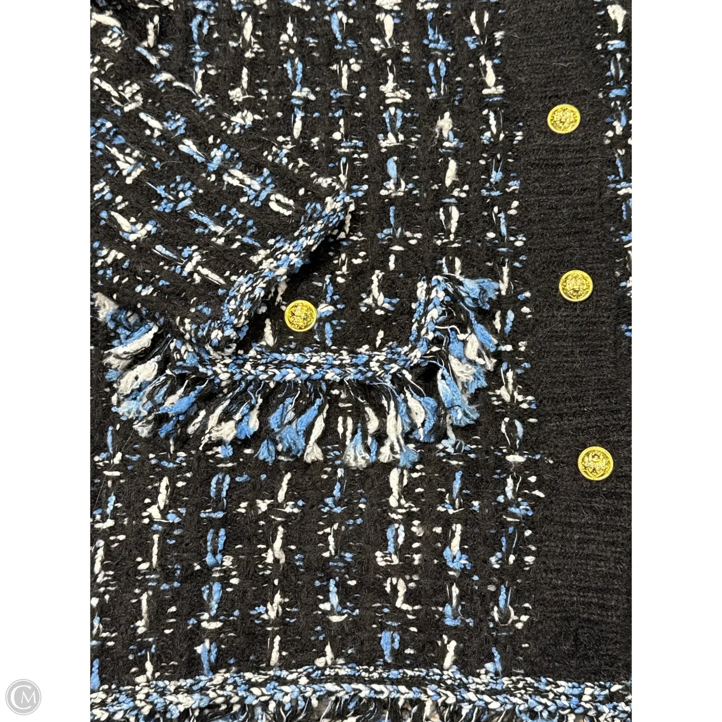 Blazer / Cardigan By Anthropologie In Black & Blue, Size: M