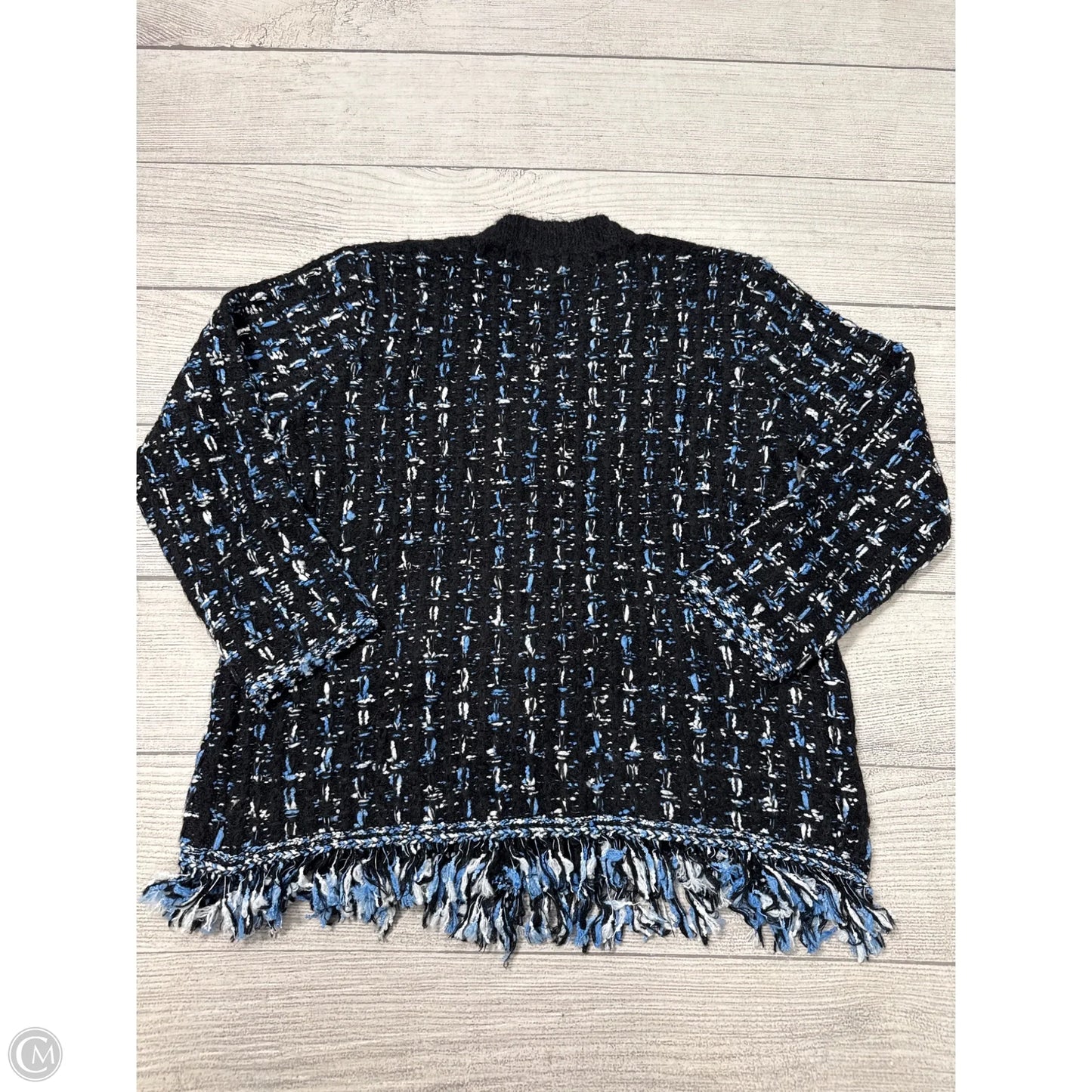 Blazer / Cardigan By Anthropologie In Black & Blue, Size: M