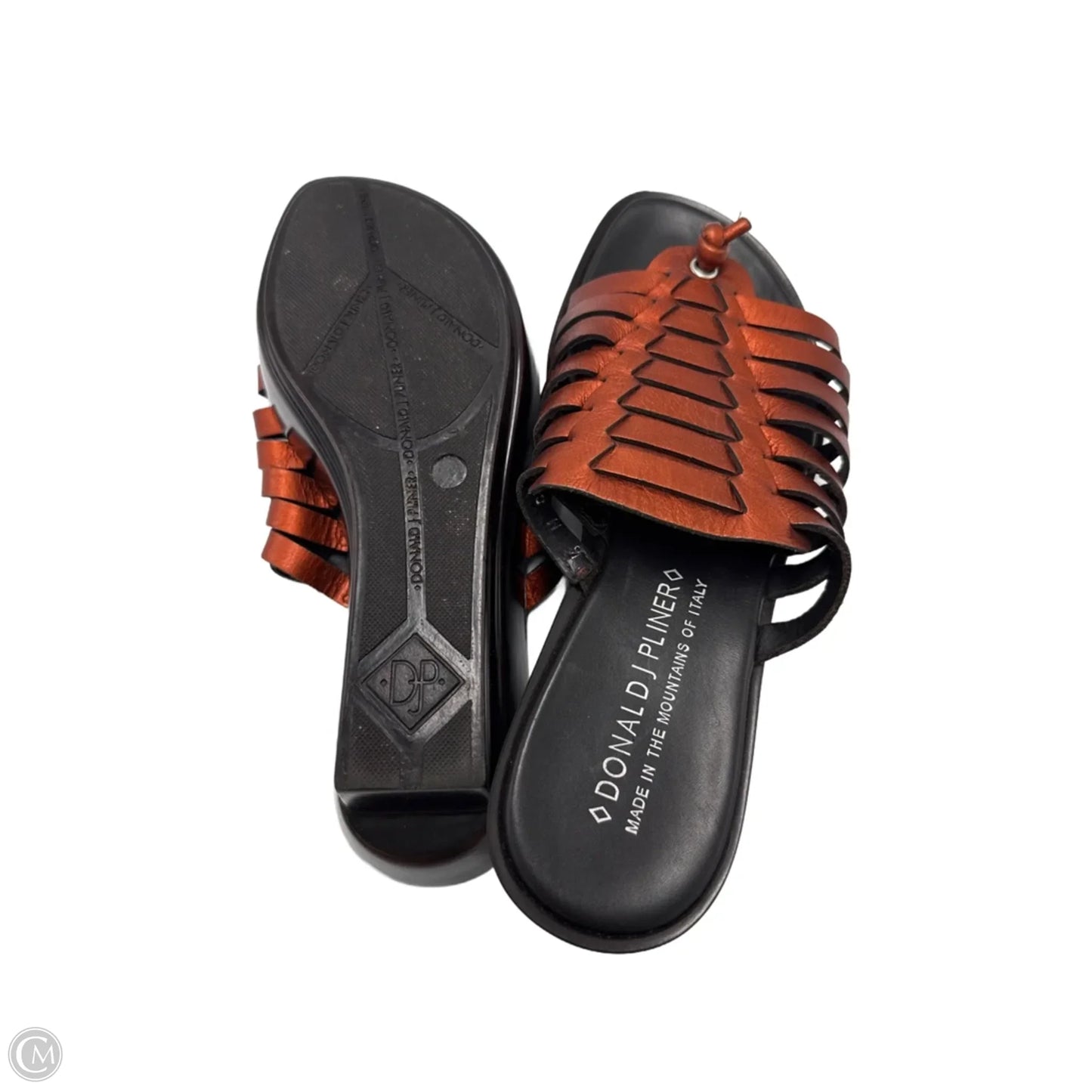 Sandals Heels Block By Donald Pliner In Orange, Size: 6