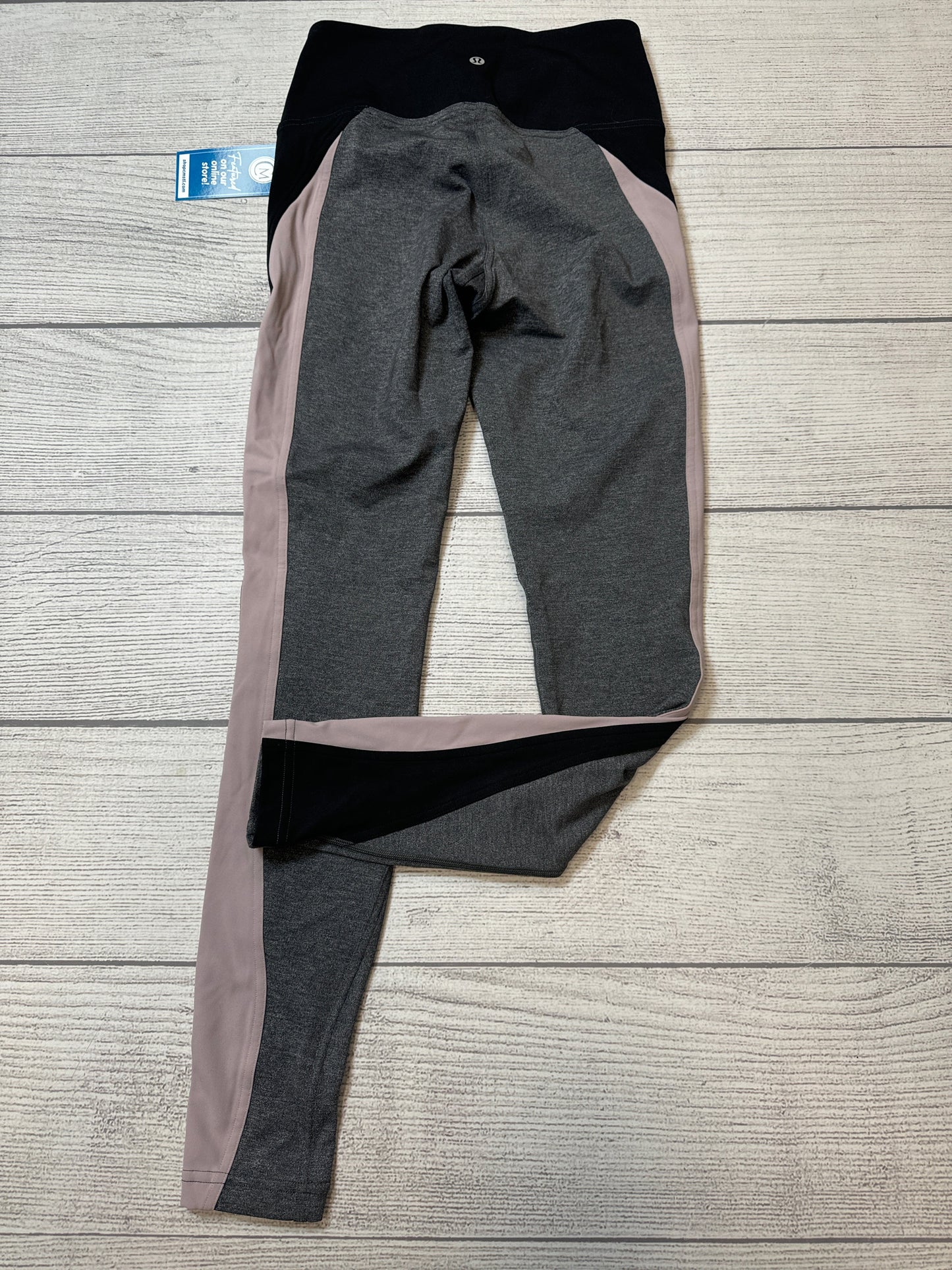 Athletic Leggings By Lululemon In Black & Grey, Size: S