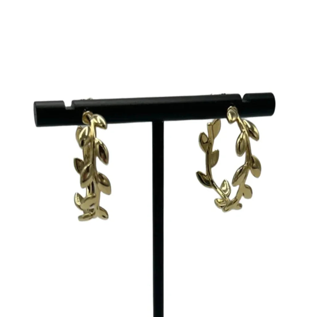 Tiffany & Co. Paloma Olive Leaf 18K Gold Hoops