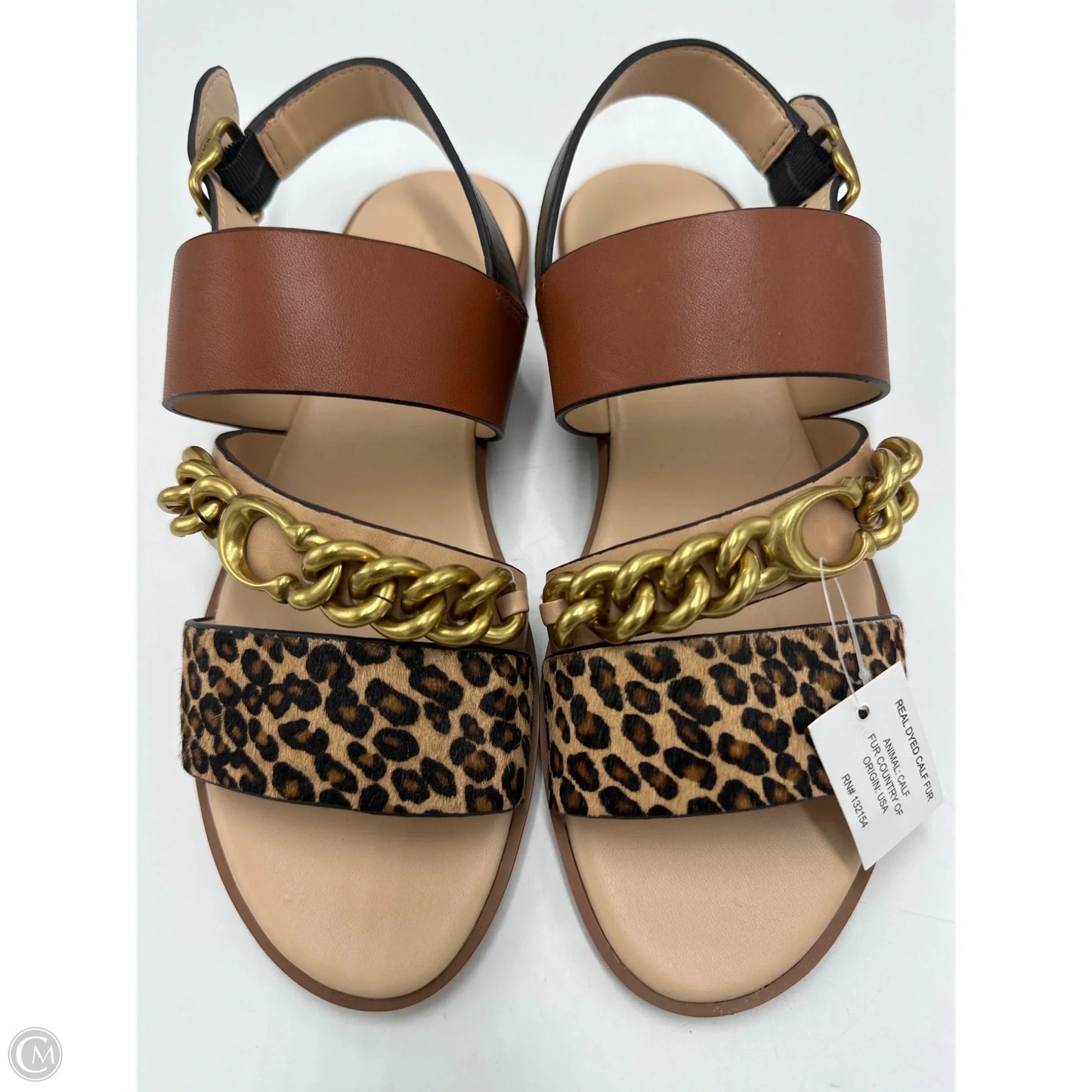New! Sandals Designer By Coach In Animal Print, Size: 6