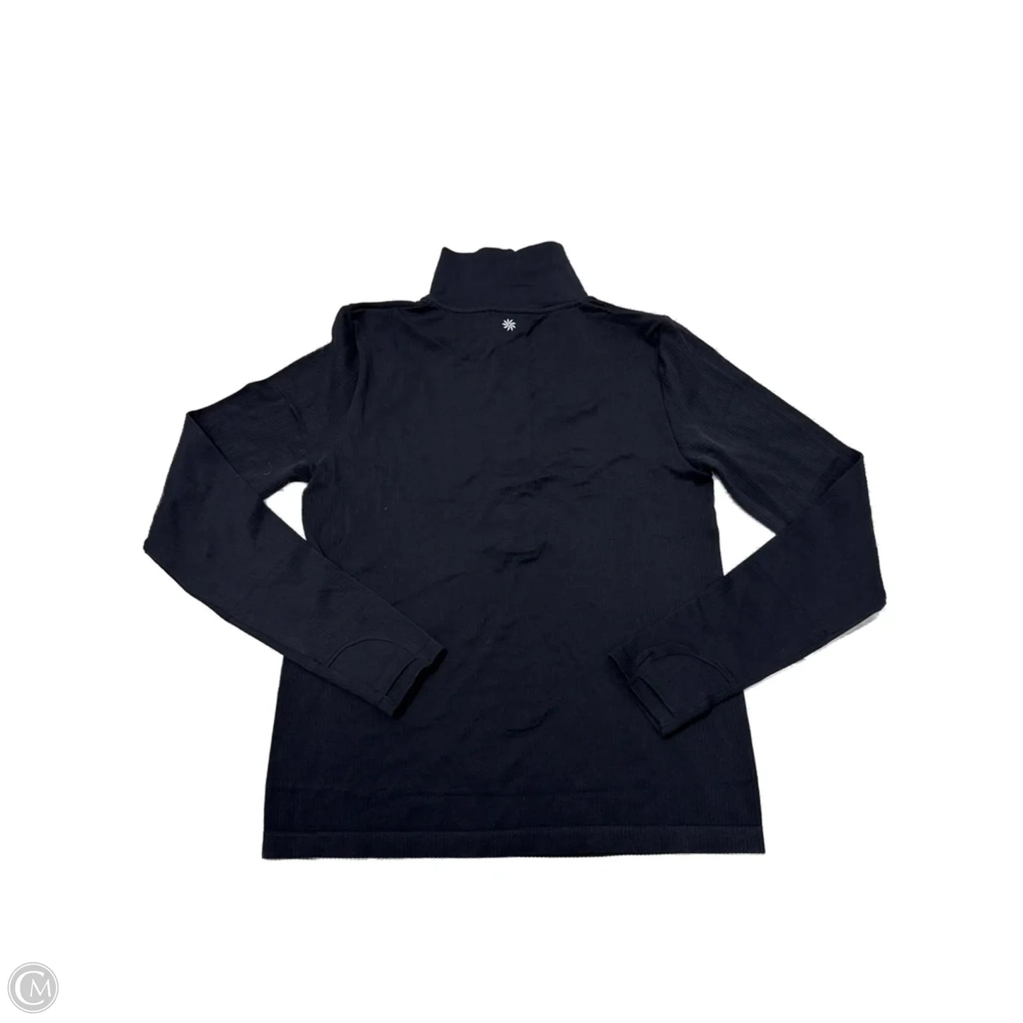 Athletic Top Long Sleeve Collar By Athleta In Black, Size: M