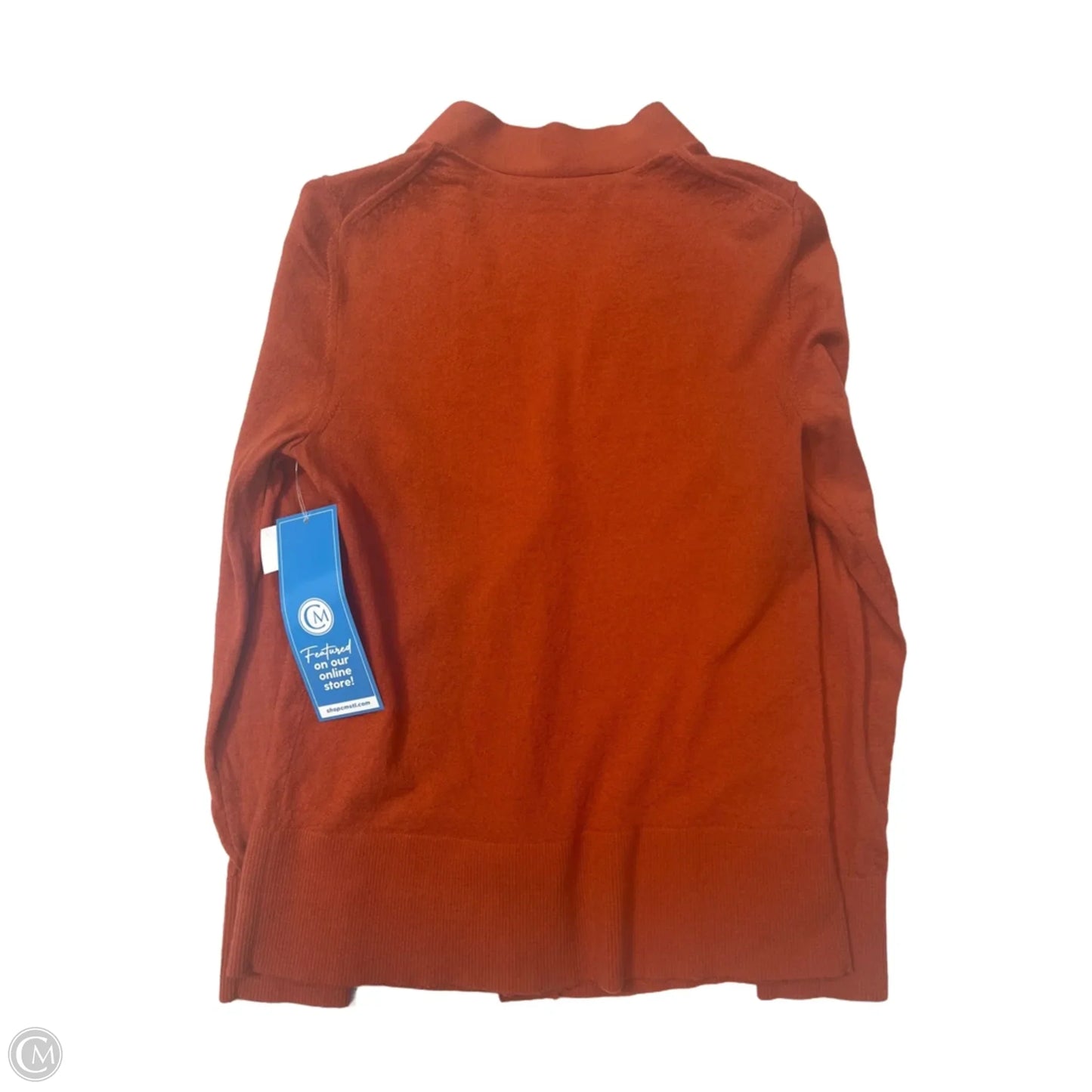 Sweater Cardigan Designer By Tory Burch In Orange, Size: L