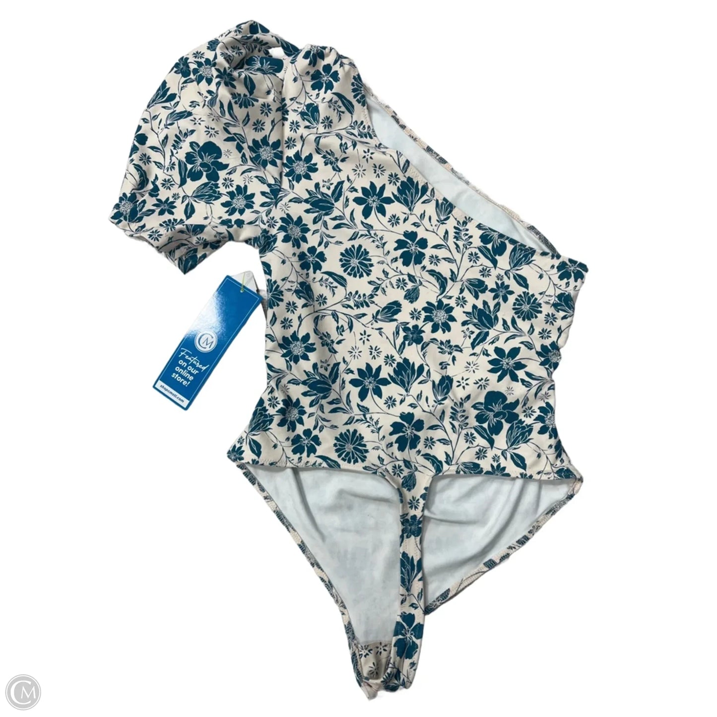 Top Short Sleeve By Free People In Blue & Cream, Size: M