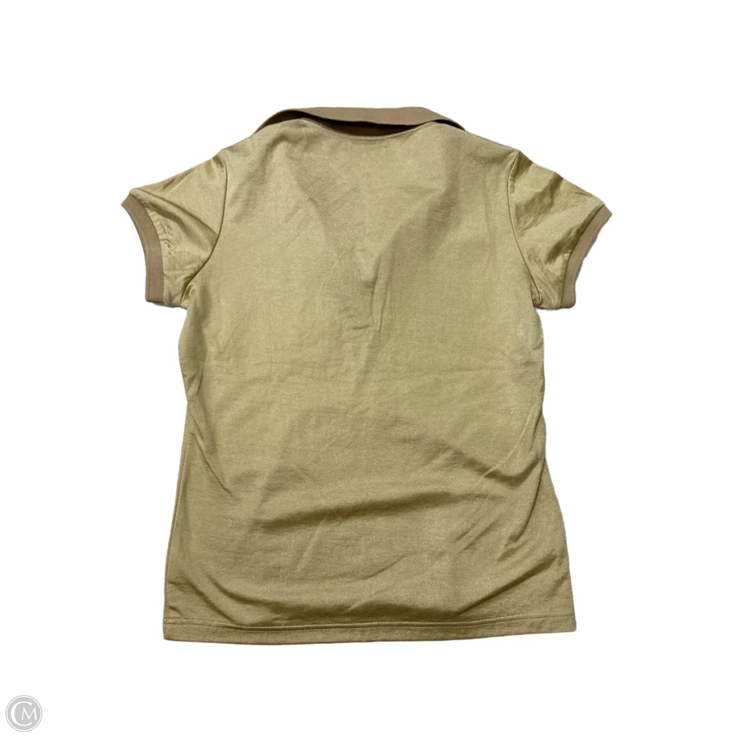 Top Short Sleeve Luxury Designer By Burberry In Gold, Size: M