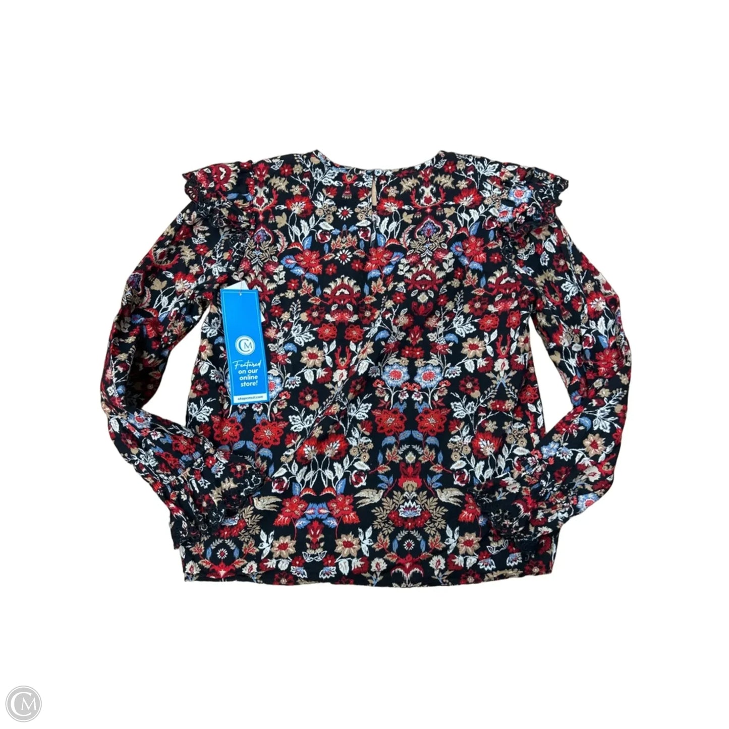 Top Long Sleeve By Loft In Black & Red, Size: S