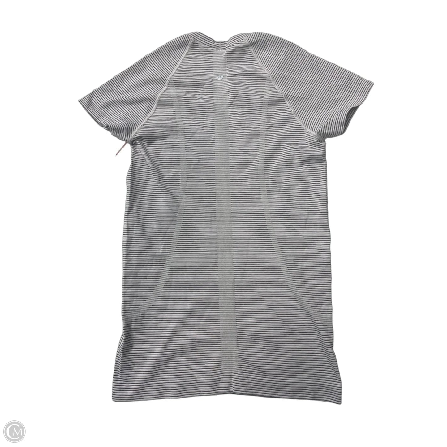 Athletic Top Short Sleeve By Lululemon In Striped Pattern, Size: S