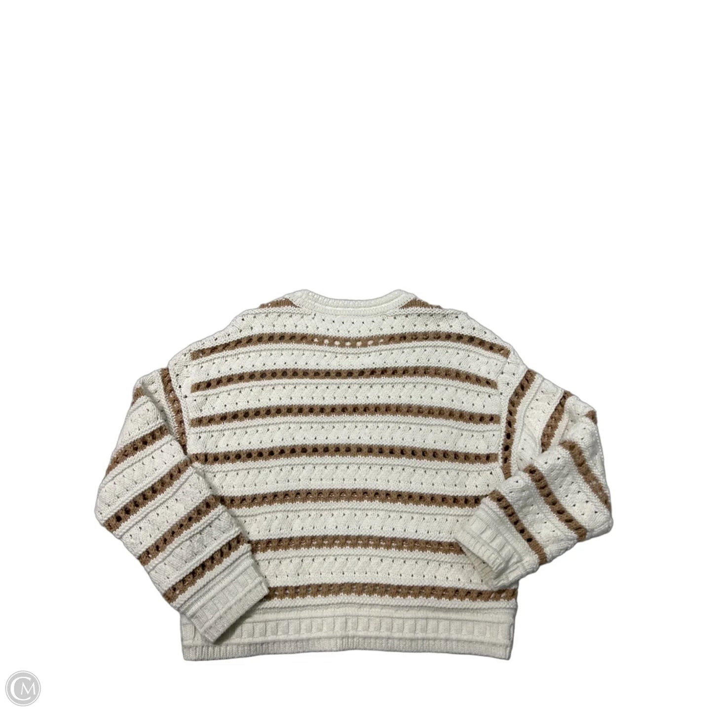 Sweater By Ann Taylor In Tan & White, Size: M