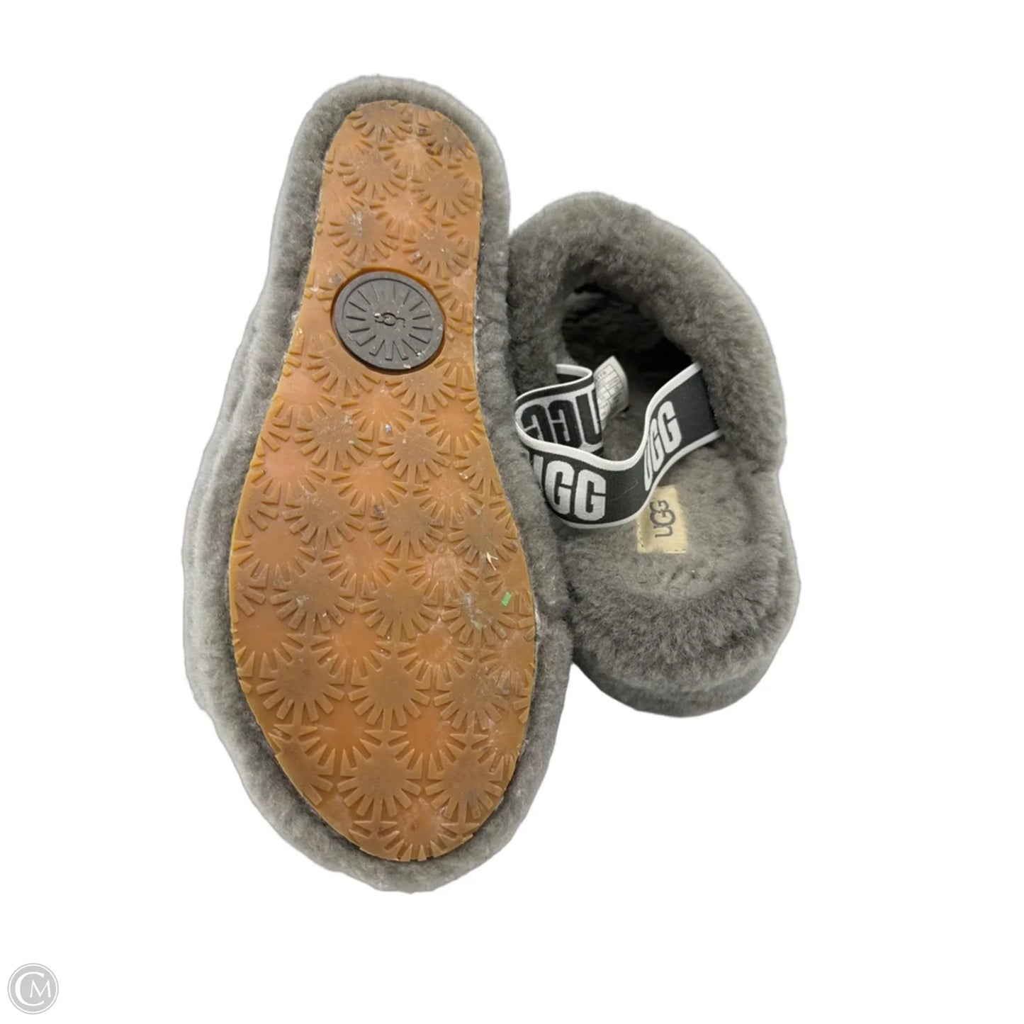 Fluff Yeah Slippers Designer By UGG In Grey, Size: 8