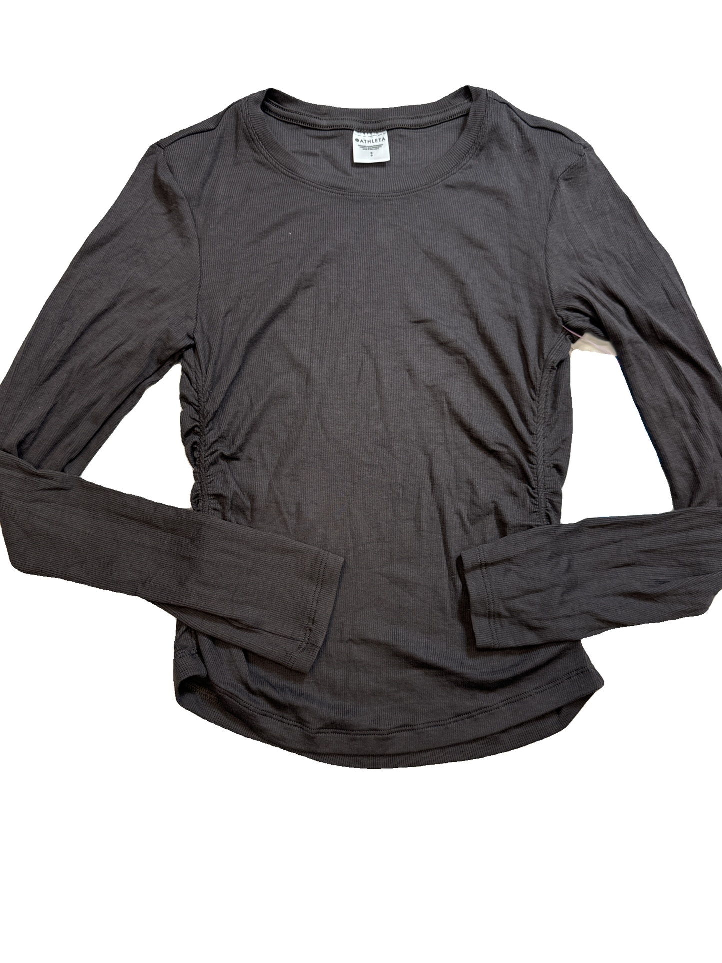 Athletic Top Long Sleeve Collar By Athleta In Brown, Size: S