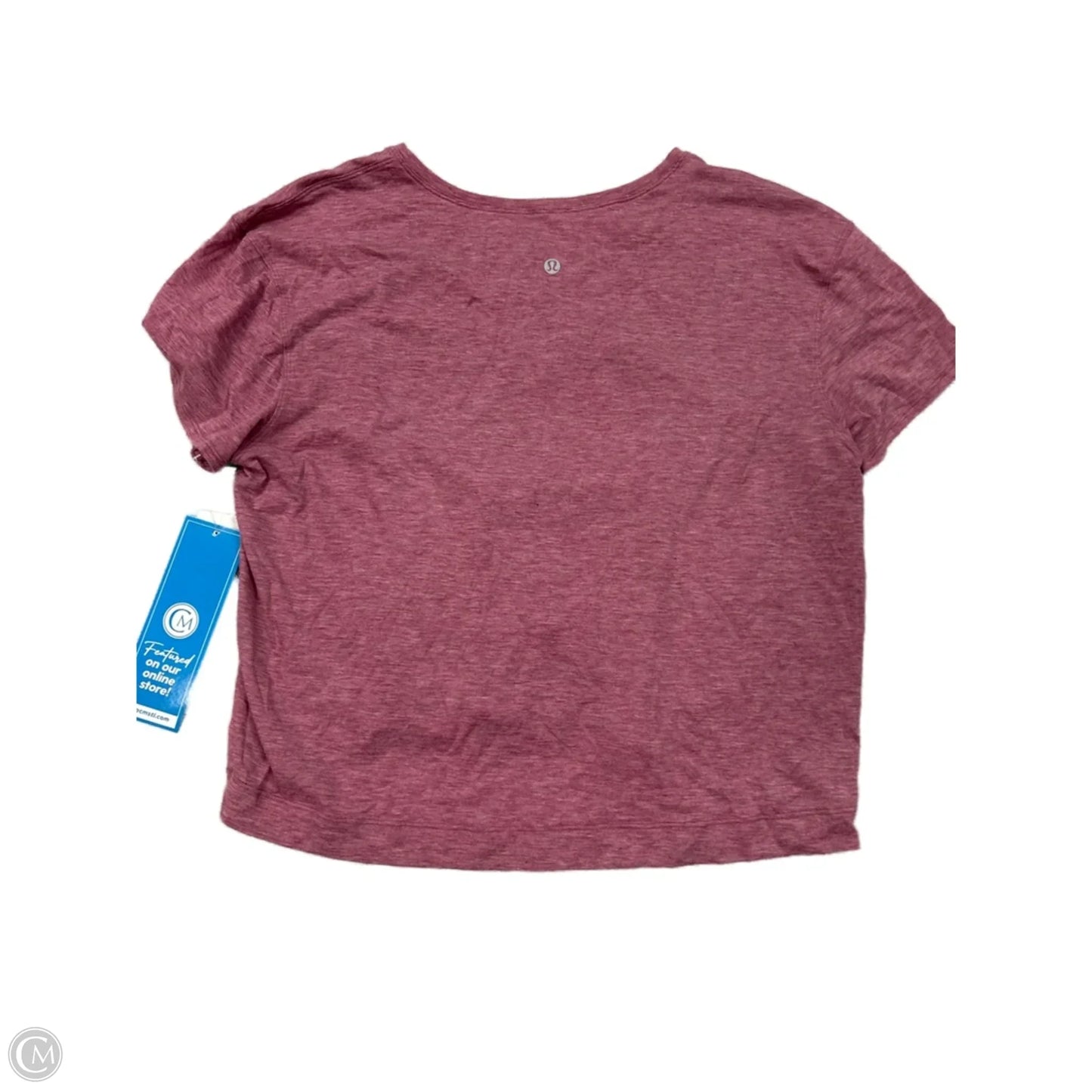 Athletic Top Short Sleeve By Lululemon In Red, Size: S