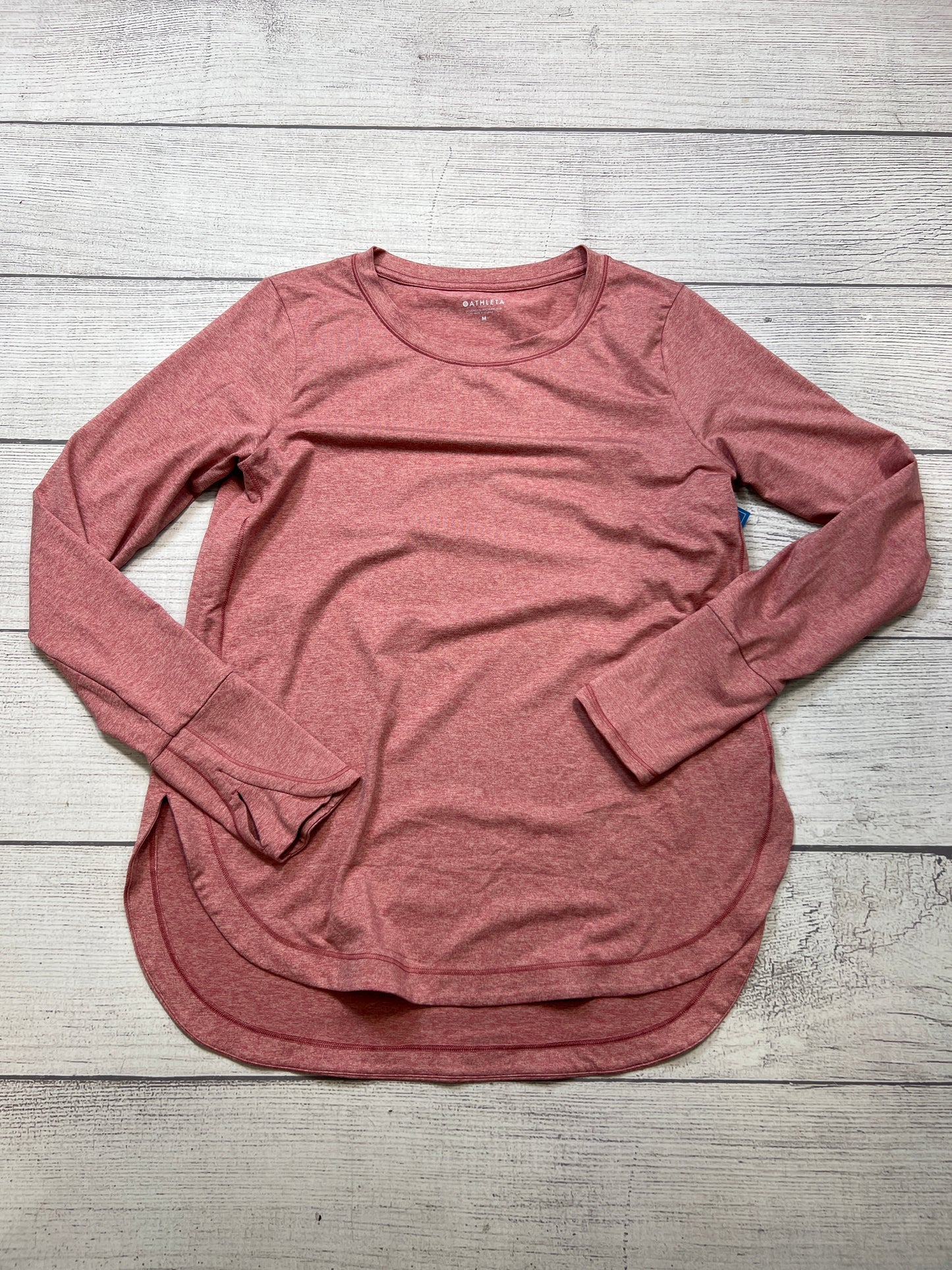 Athletic Top Long Sleeve Collar By Athleta In Pink, Size: M