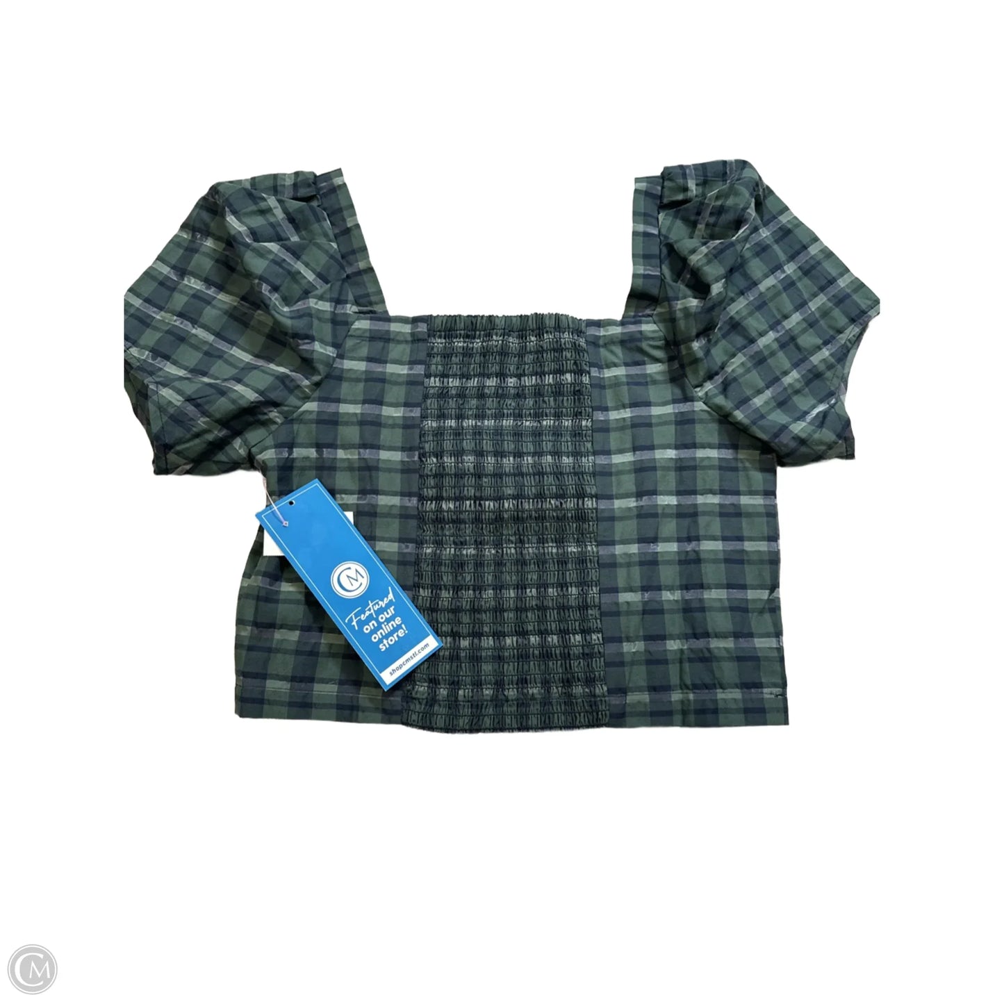 Top Short Sleeve By Madewell In Plaid Pattern, Size: Xs