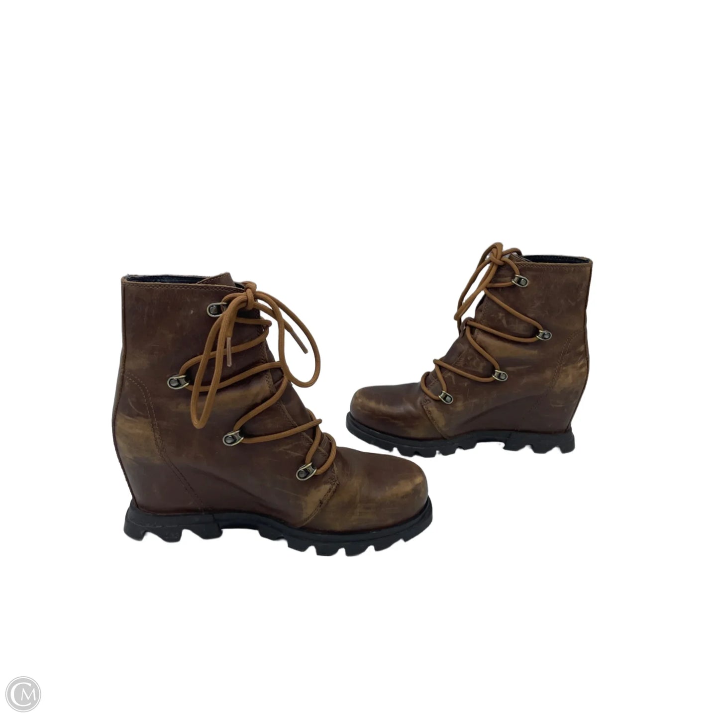 Boots Ankle Heels By Sorel In Brown, Size: 8.5
