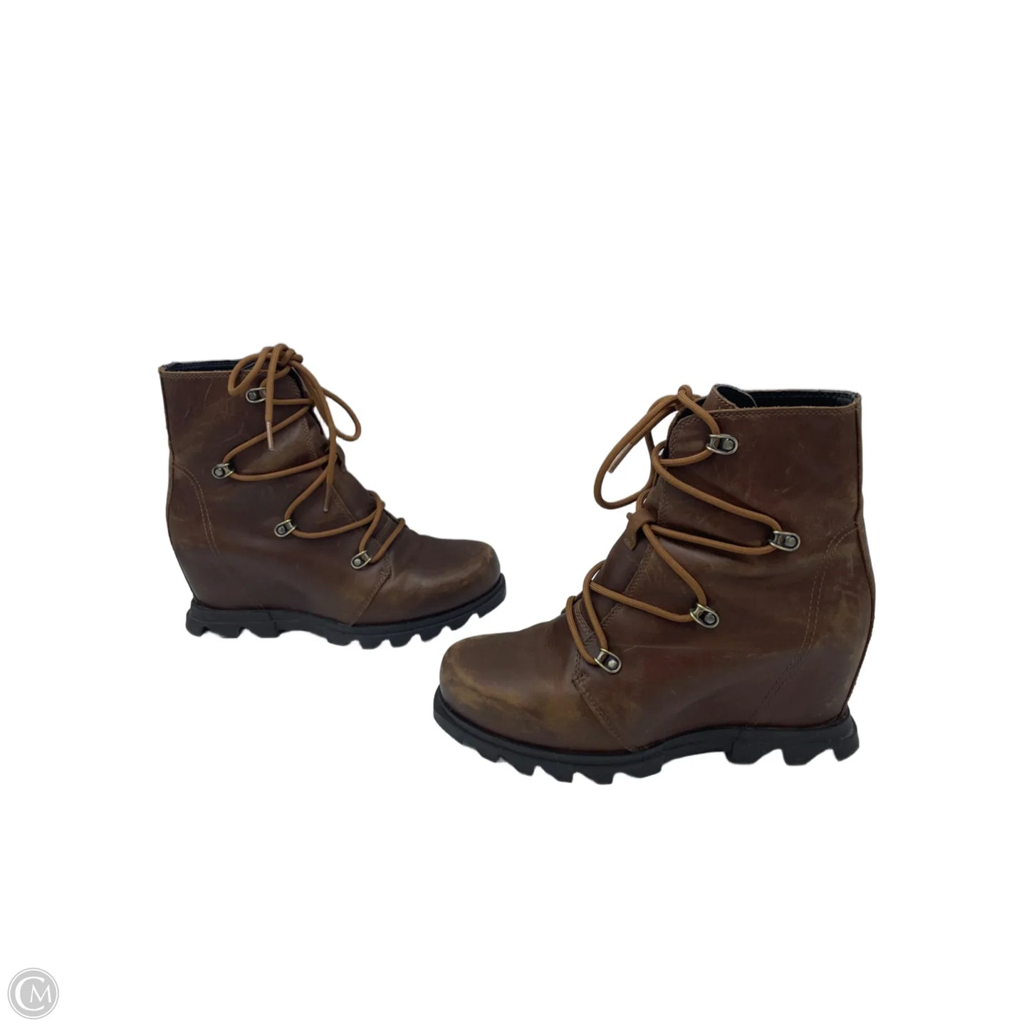 Boots Ankle Heels By Sorel In Brown, Size: 8.5