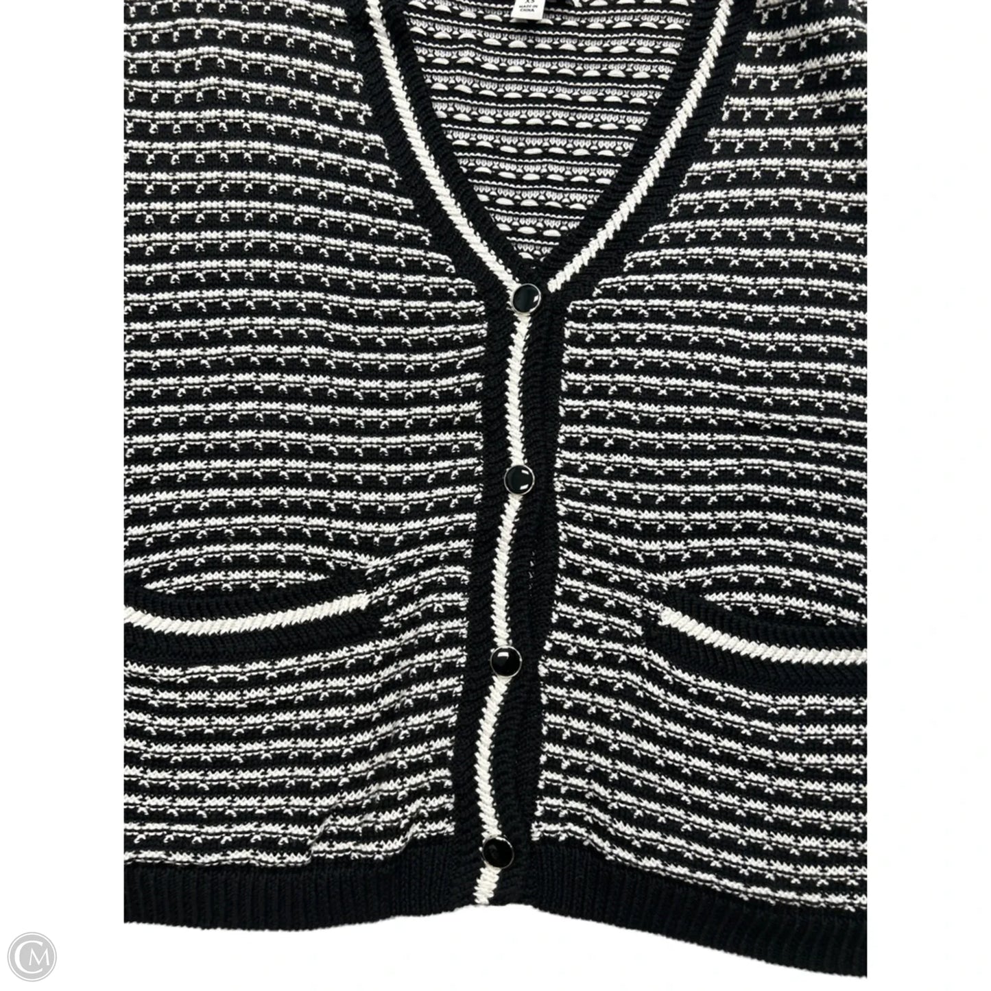 Vest Sweater By Evereve In Black & White, Size: Xs