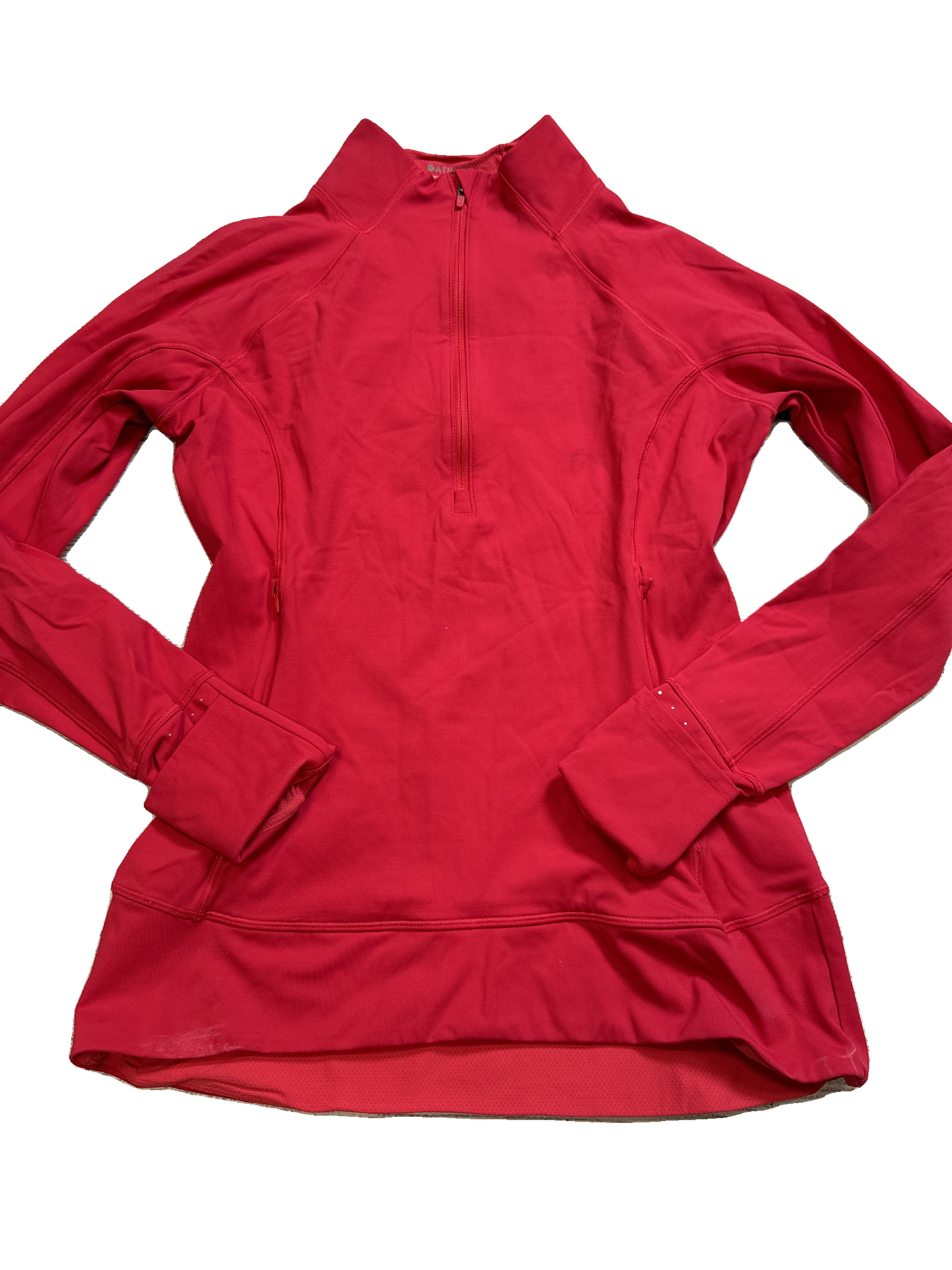 Athletic Top Long Sleeve Collar By Athleta In Red, Size: S