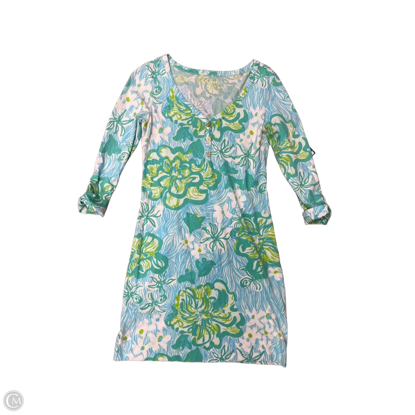 Dress Designer By Lilly Pulitzer In Blue & Green, Size: Xs