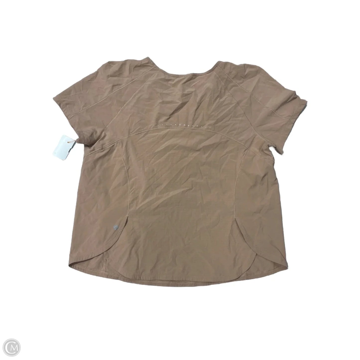 Athletic Top Short Sleeve By Lululemon In Tan, Size: L