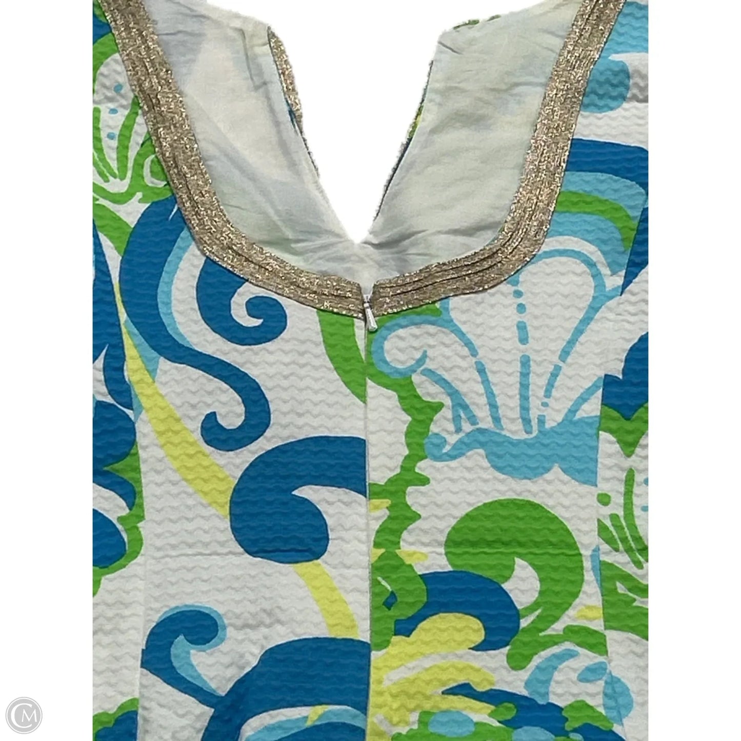 Dress Designer By Lilly Pulitzer In Green & White, Size: S