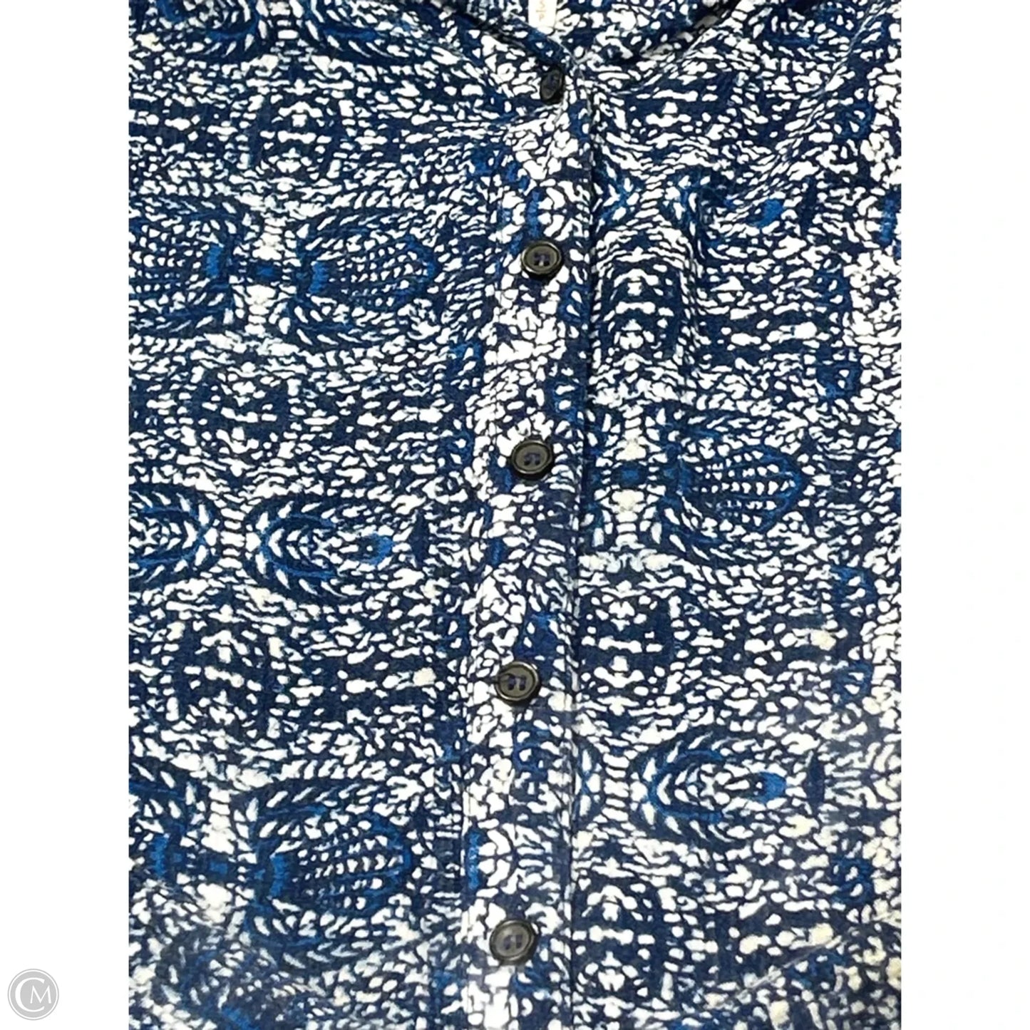 Top Long Sleeve By Free People In Blue & White, Size: S