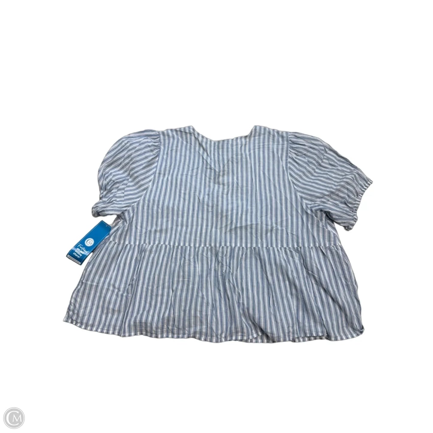 Top Short Sleeve By Torrid In Blue & White, Size: 3x