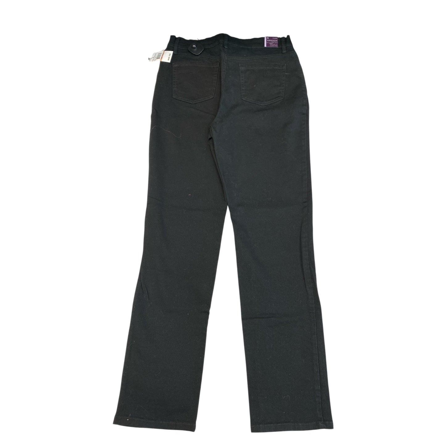 Jeans Straight By Gloria Vanderbilt In Black Denim, Size:12