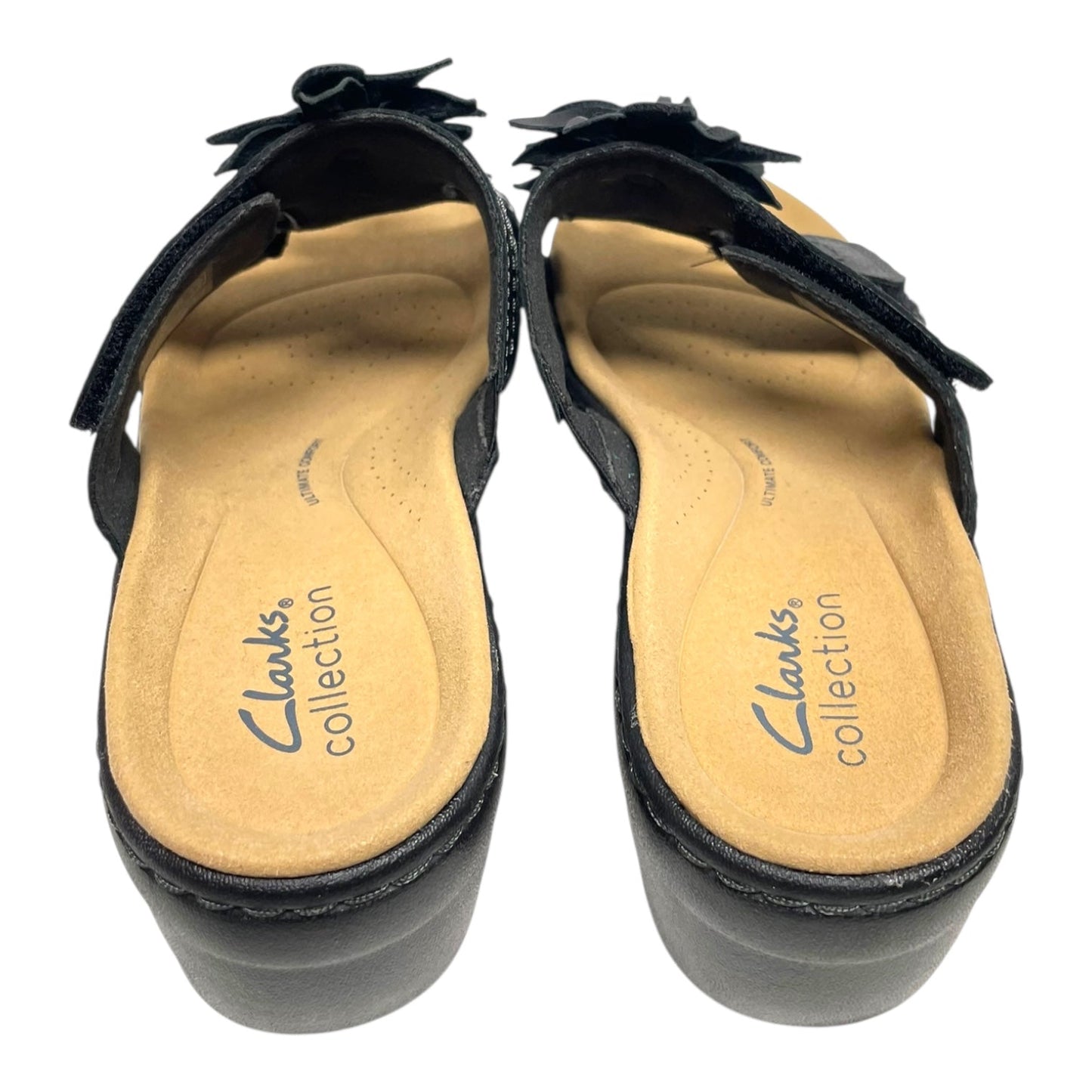 Sandals Heels Block By Clarks In Black, Size: 8
