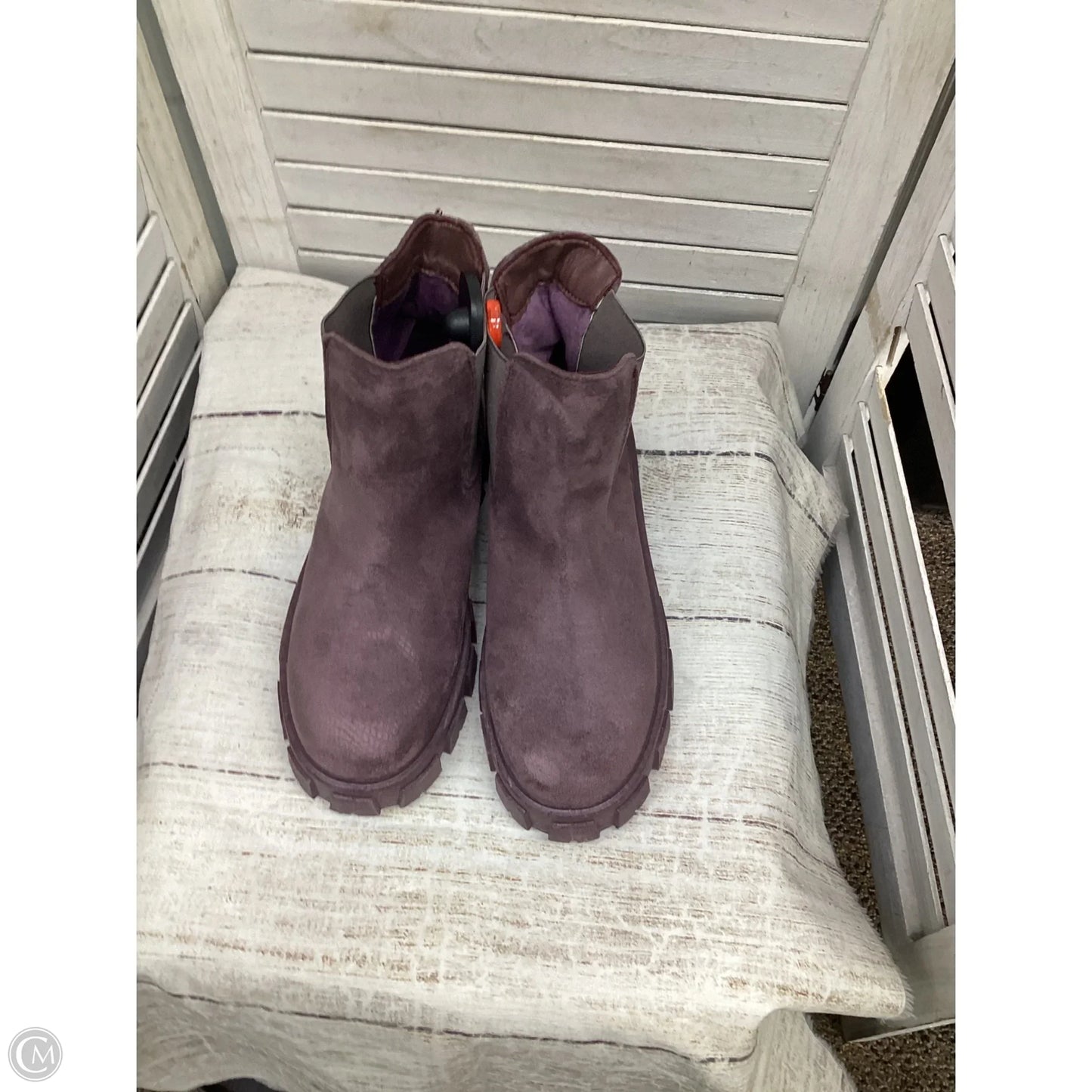 Boots Combat By Clothes Mentor In Purple, Size: 9