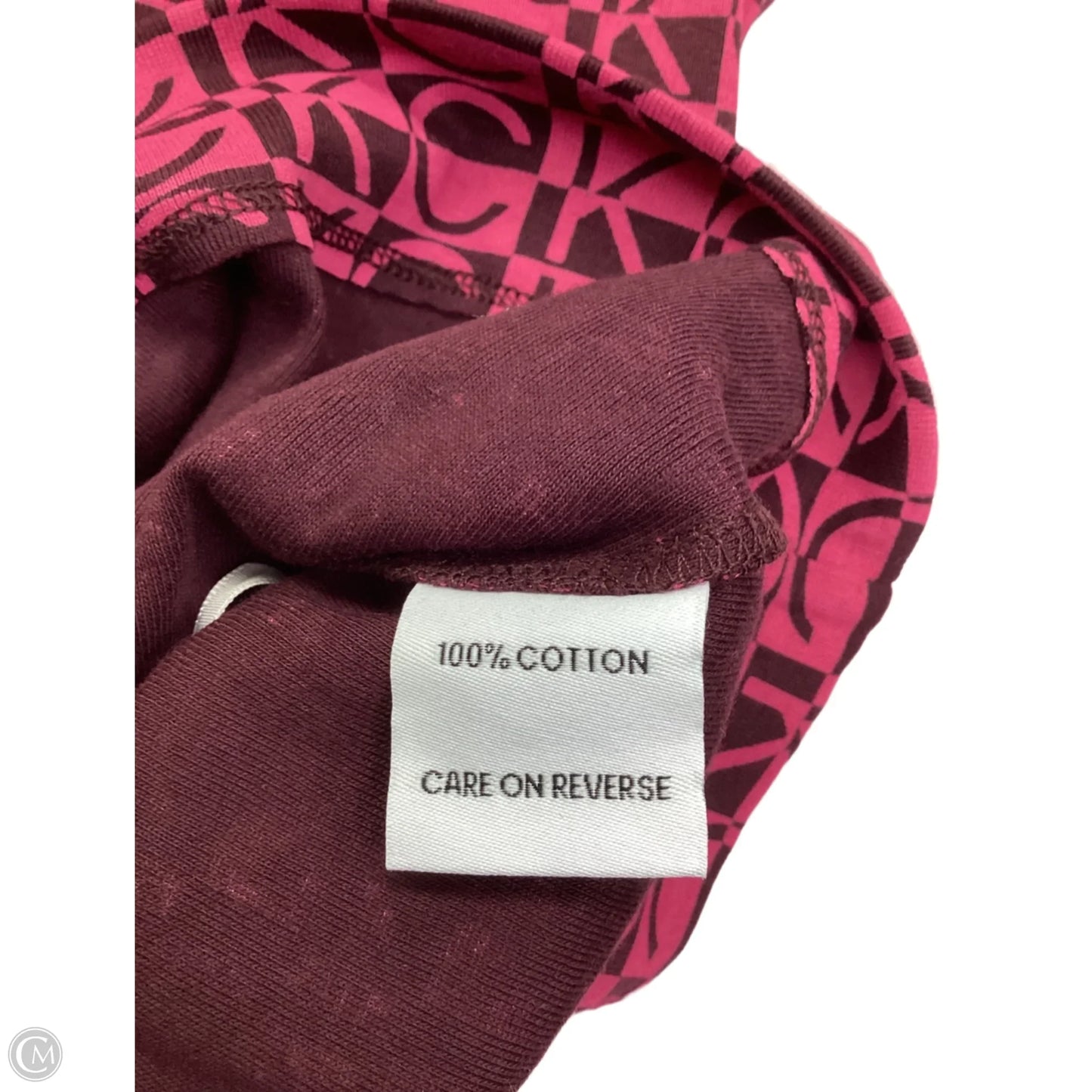 Top Short Sleeve By Calvin Klein In Maroon, Size: Xl