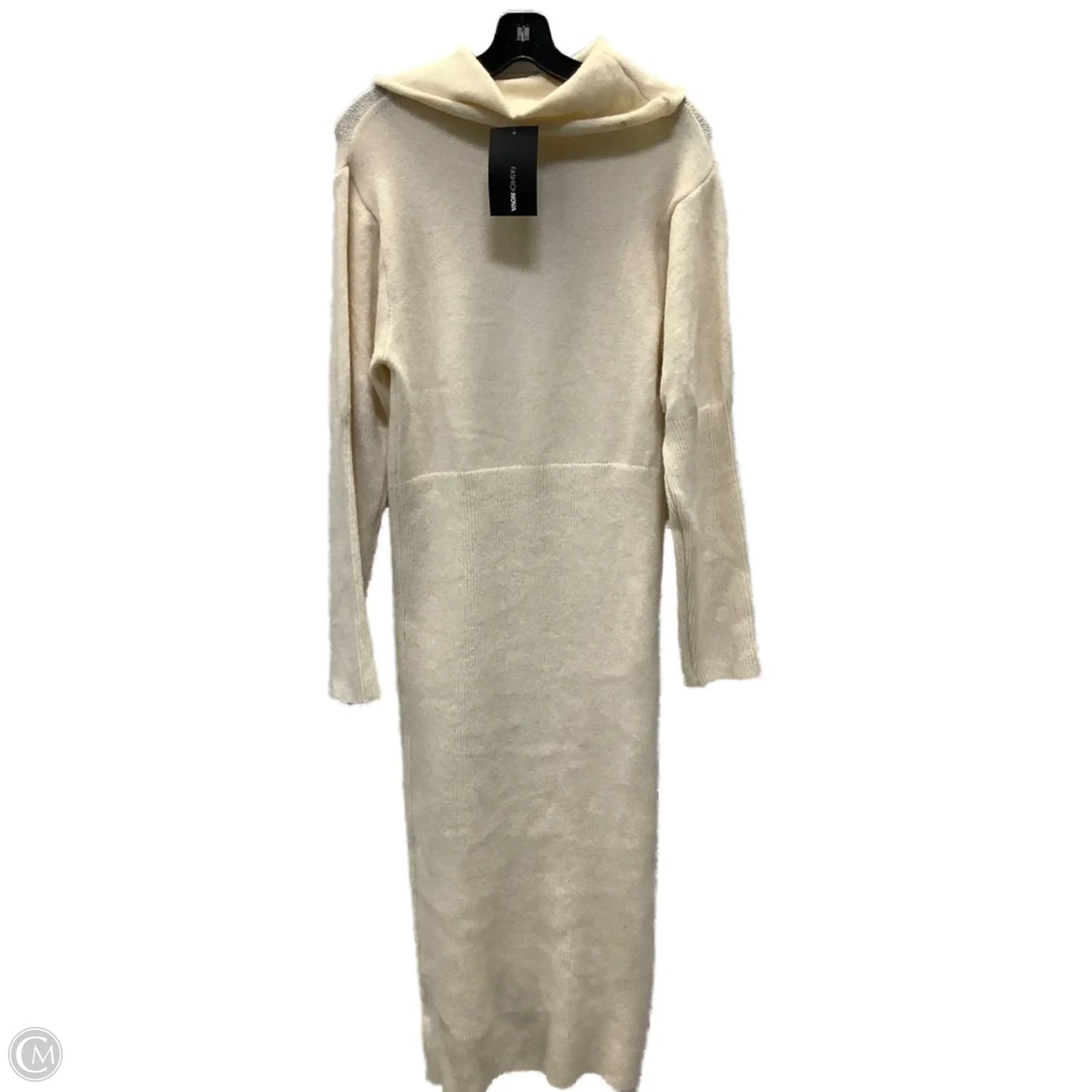 Dress Sweater By Fashion Nova In Ivory, Size: S