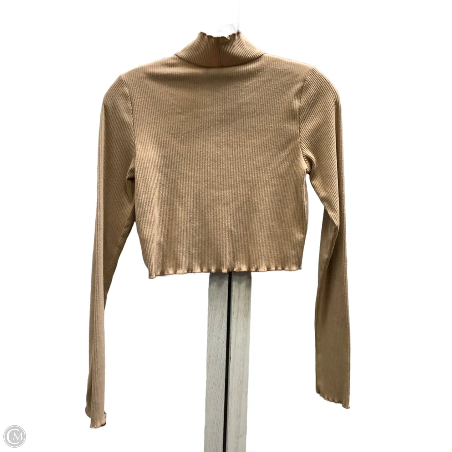 Top Long Sleeve By Aerie In Tan, Size: S
