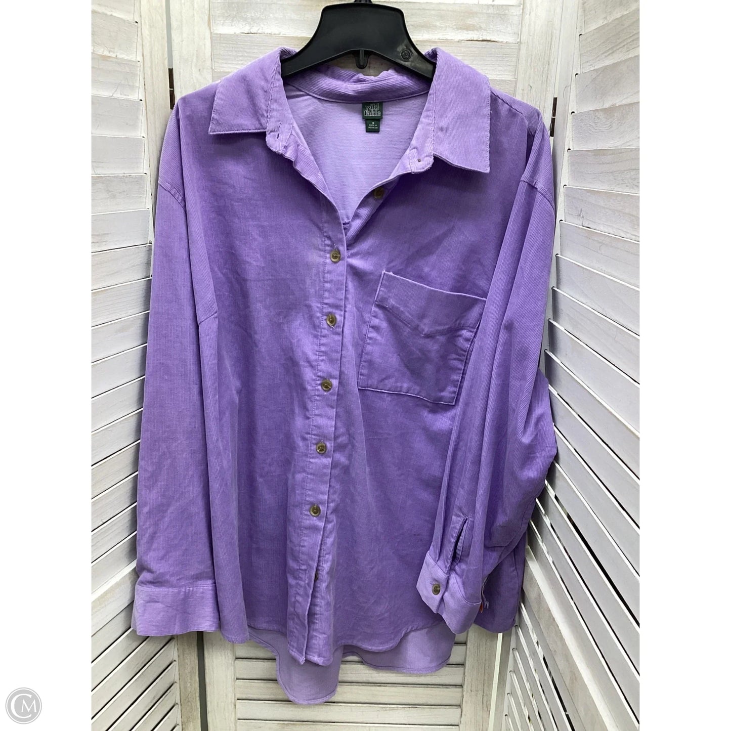Top Long Sleeve By Wild Fable In Purple, Size: Xl