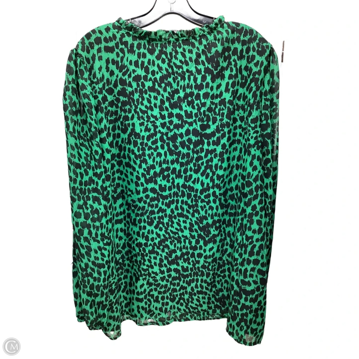 Blouse Long Sleeve By Clothes Mentor In Leopard Print, Size: 18