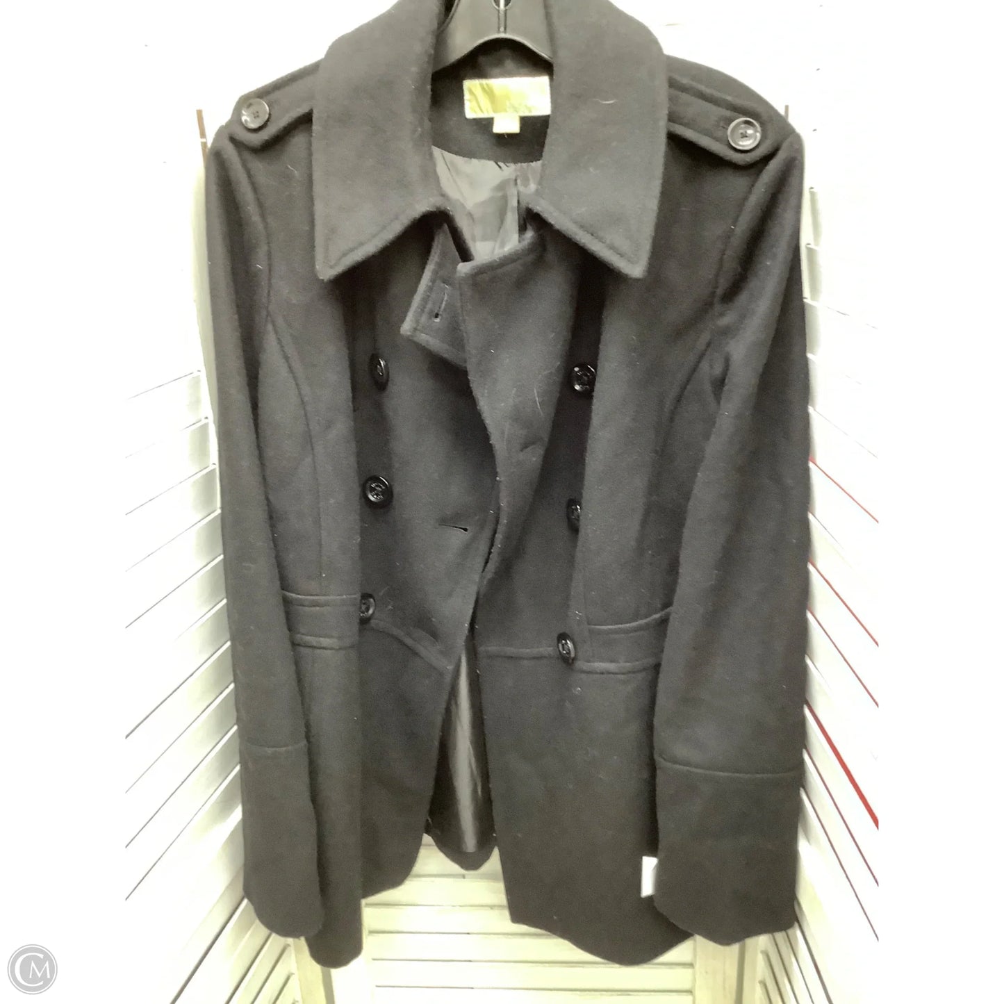 Coat Peacoat By Michael By Michael Kors In Black, Size: L