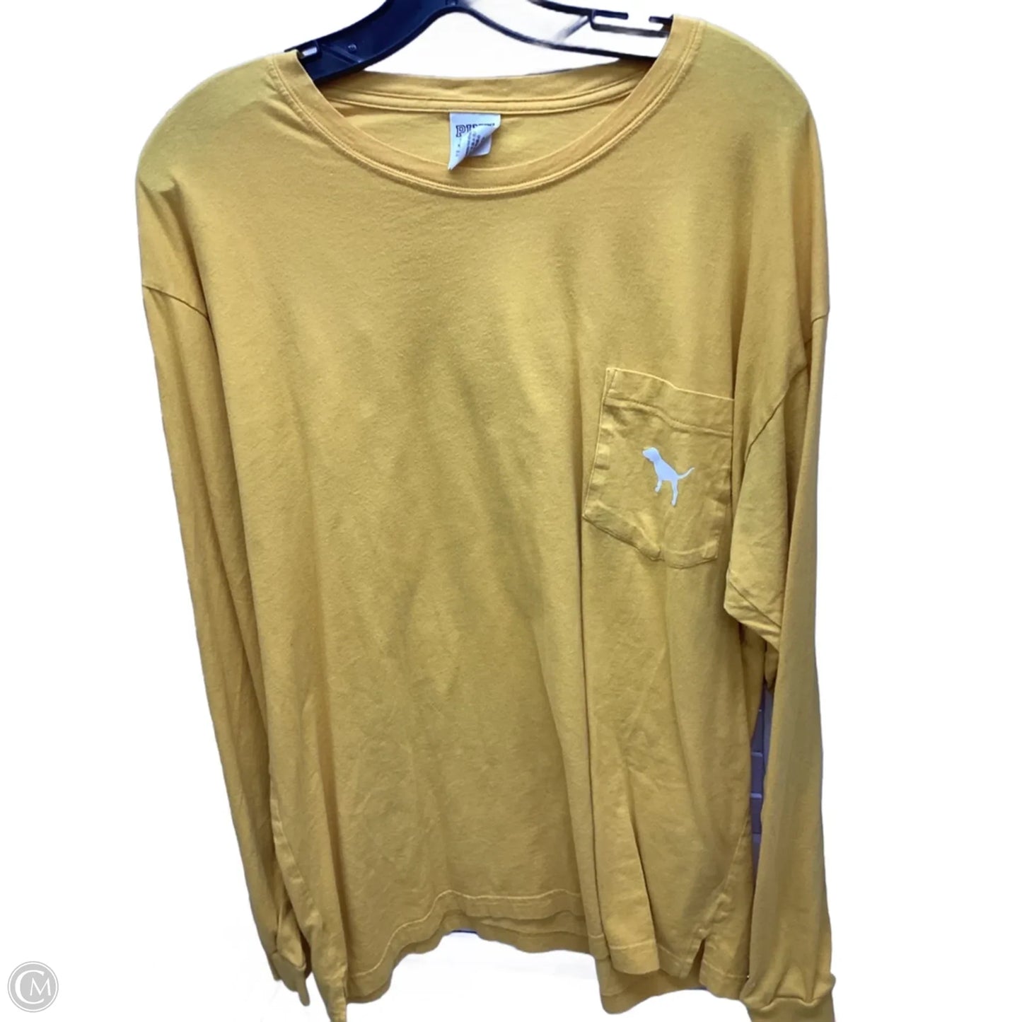Top Long Sleeve By Pink In Yellow, Size: Xl