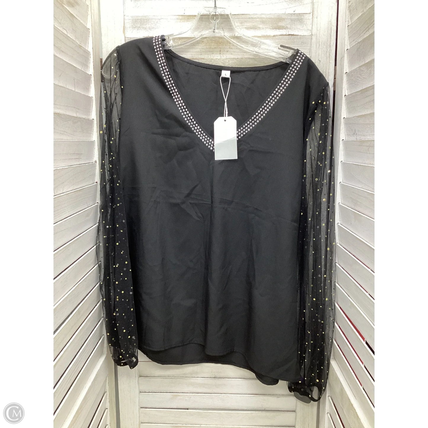 Top Long Sleeve By Clothes Mentor In Black, Size: L