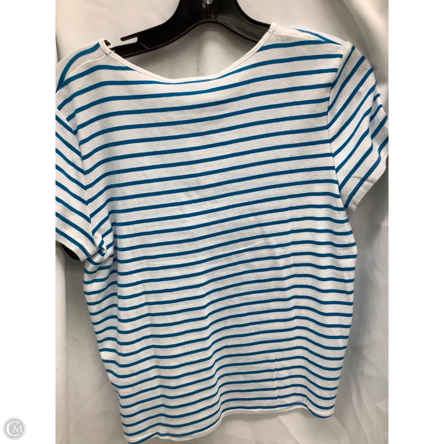 Top Short Sleeve By Jones New York In Striped Pattern, Size: L