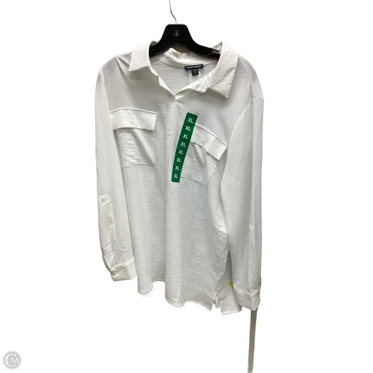 Blouse Long Sleeve By Hilary Radley In Ivory, Size: Xl