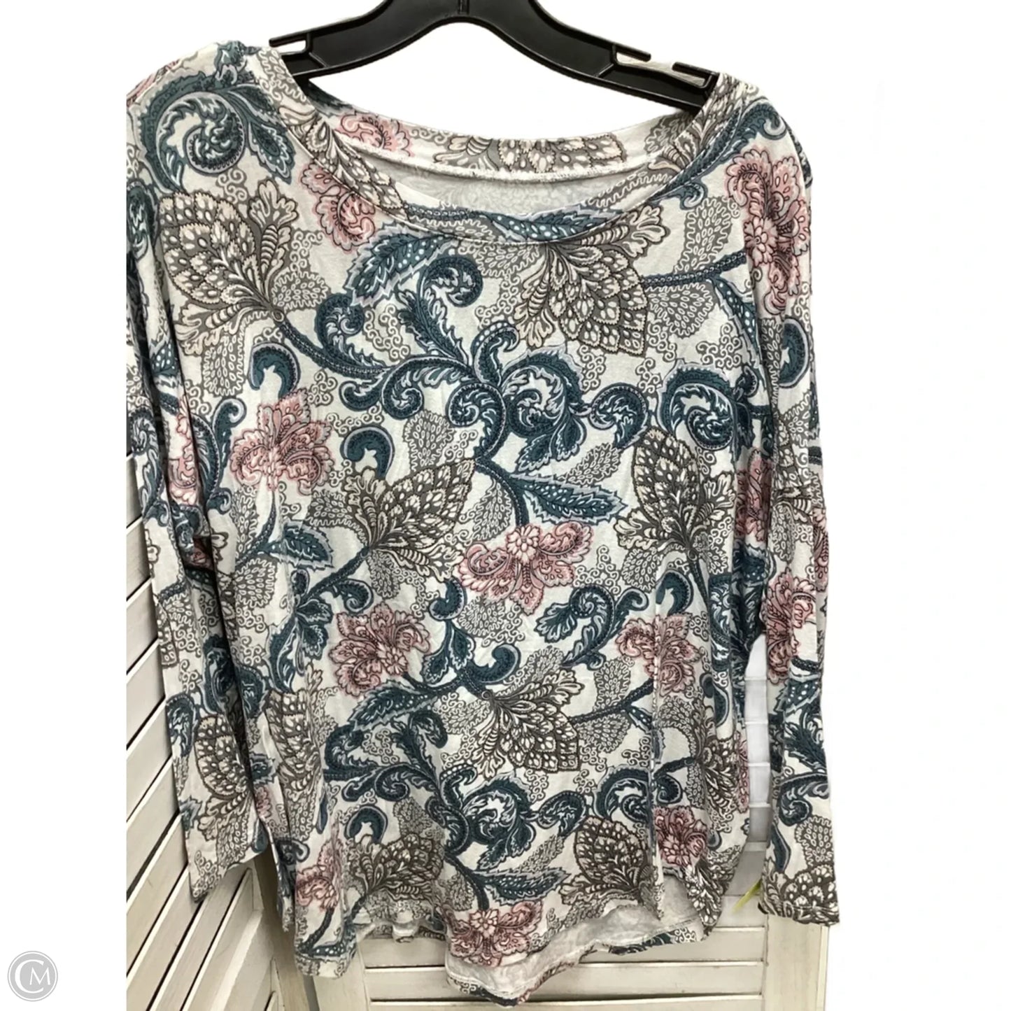 Top Long Sleeve By Loft In Paisley Print, Size: L