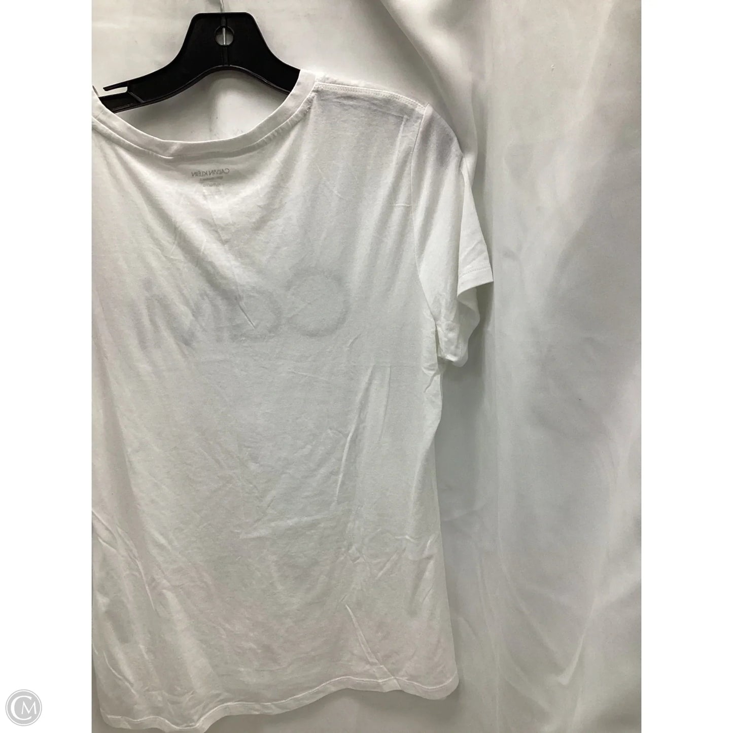 Top Short Sleeve By Calvin Klein In White, Size: Xl