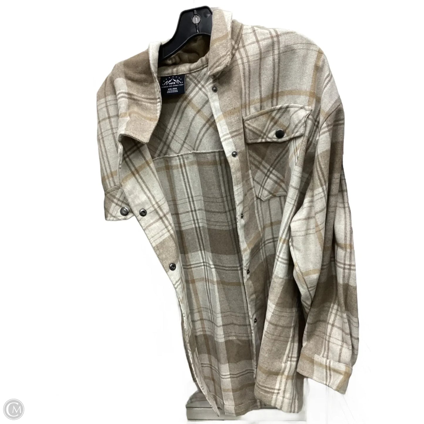 Jacket Shirt By Clothes Mentor In Plaid Pattern, Size: Xxl