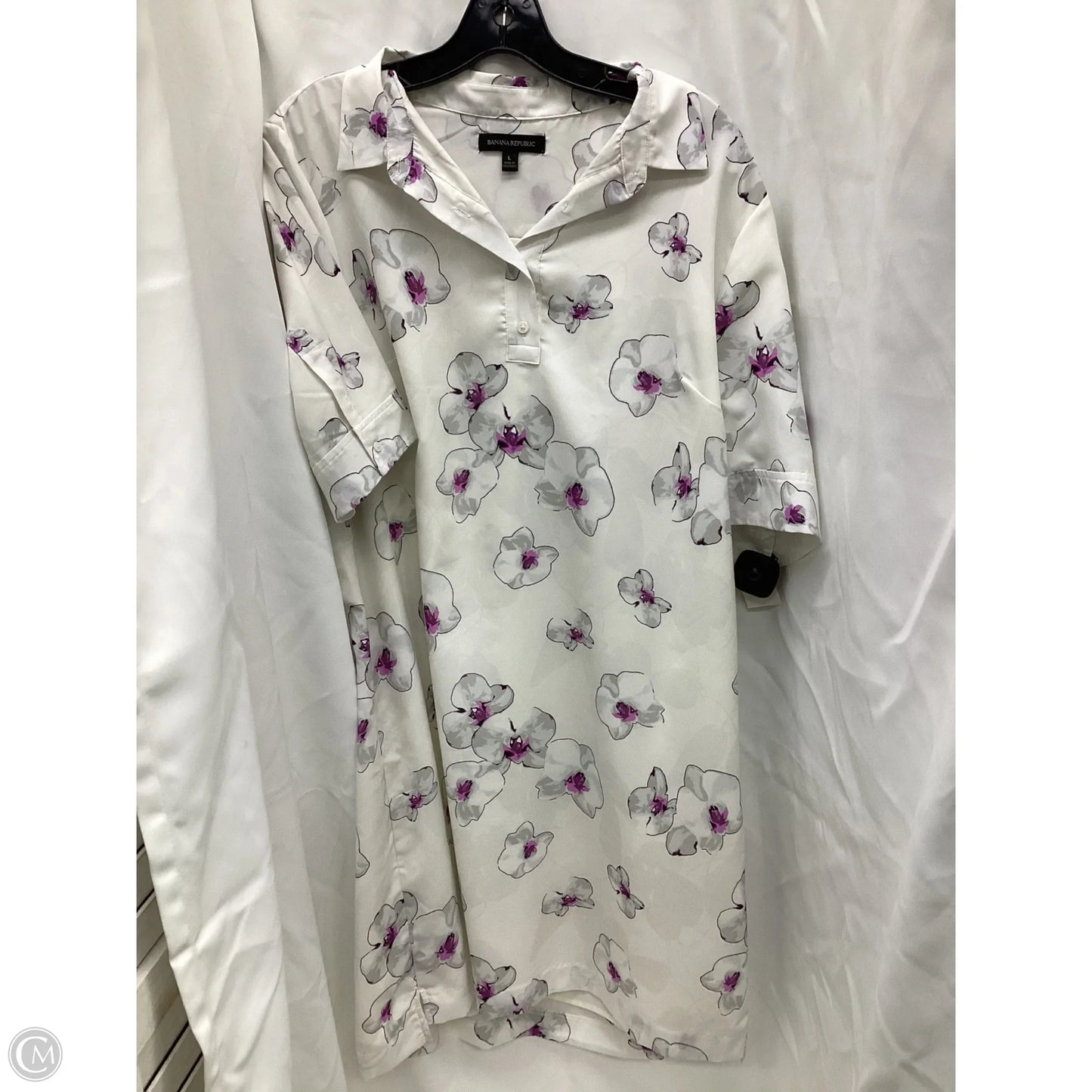 Dress Casual Midi By Banana Republic In Floral Print, Size: L