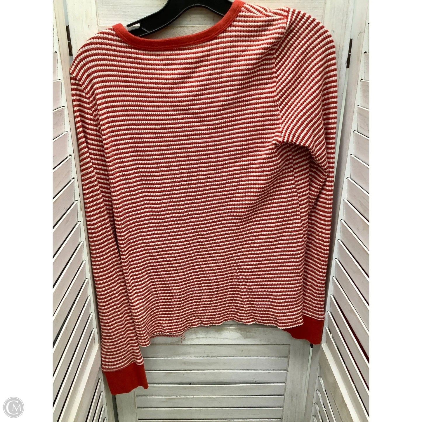 Top Long Sleeve By American Eagle In Striped Pattern, Size: M