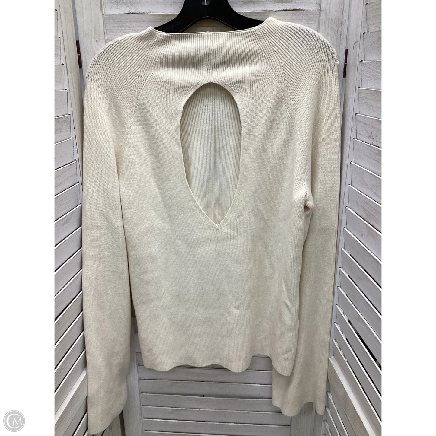 Top Long Sleeve By Banana Republic In Ivory, Size: L